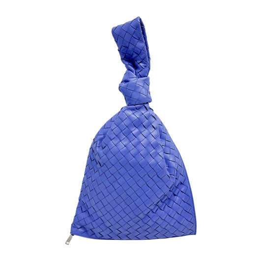 Intrecciato Blue Leather Hand Bag
