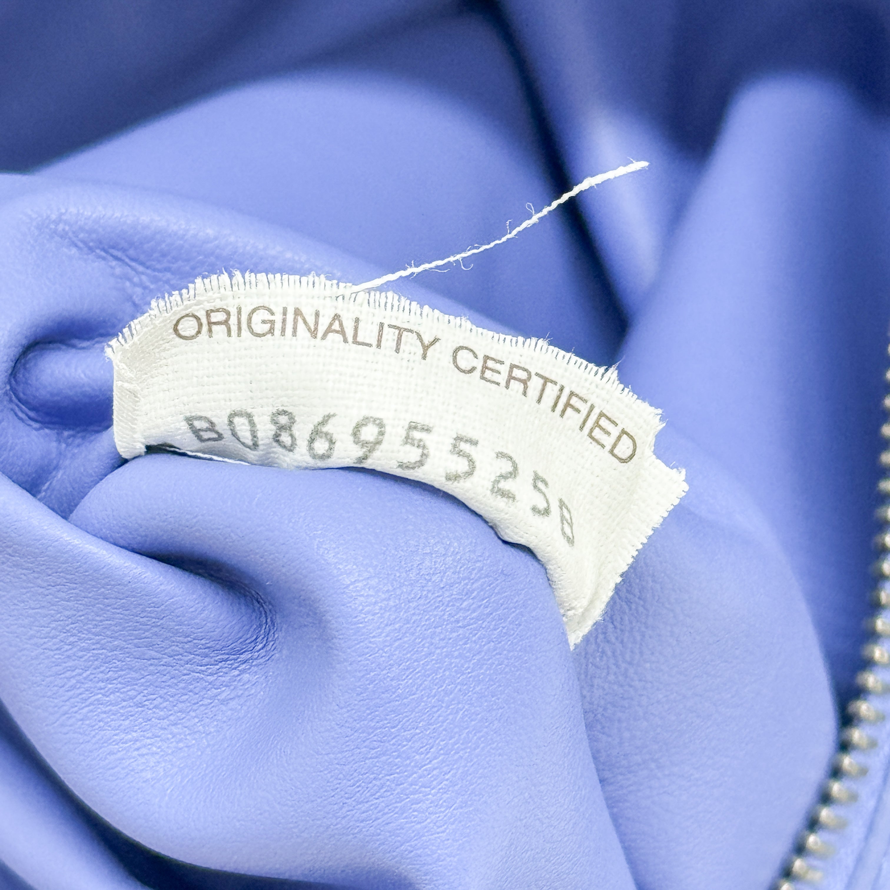 Intrecciato Blue Leather Hand Bag