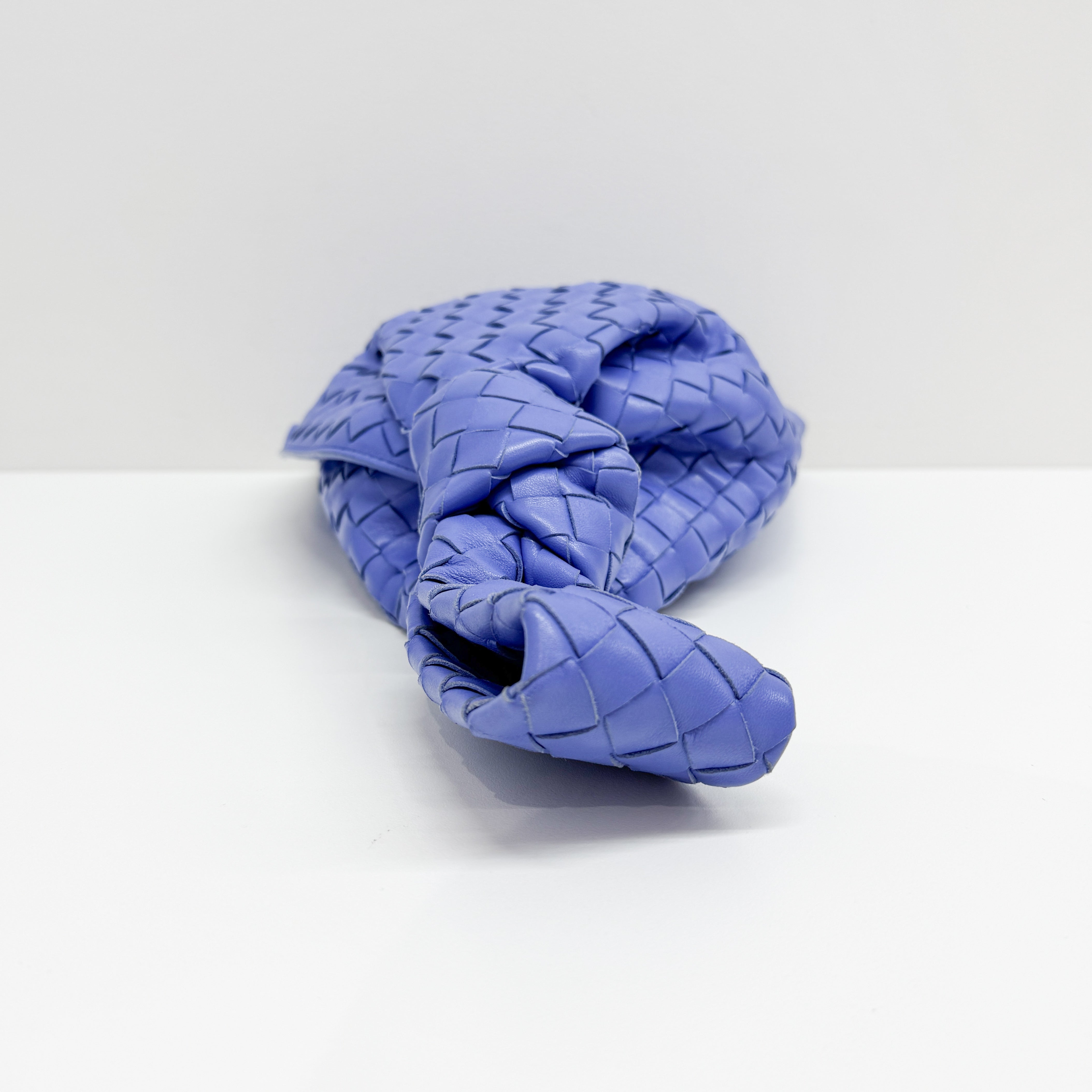 Intrecciato Blue Leather Hand Bag