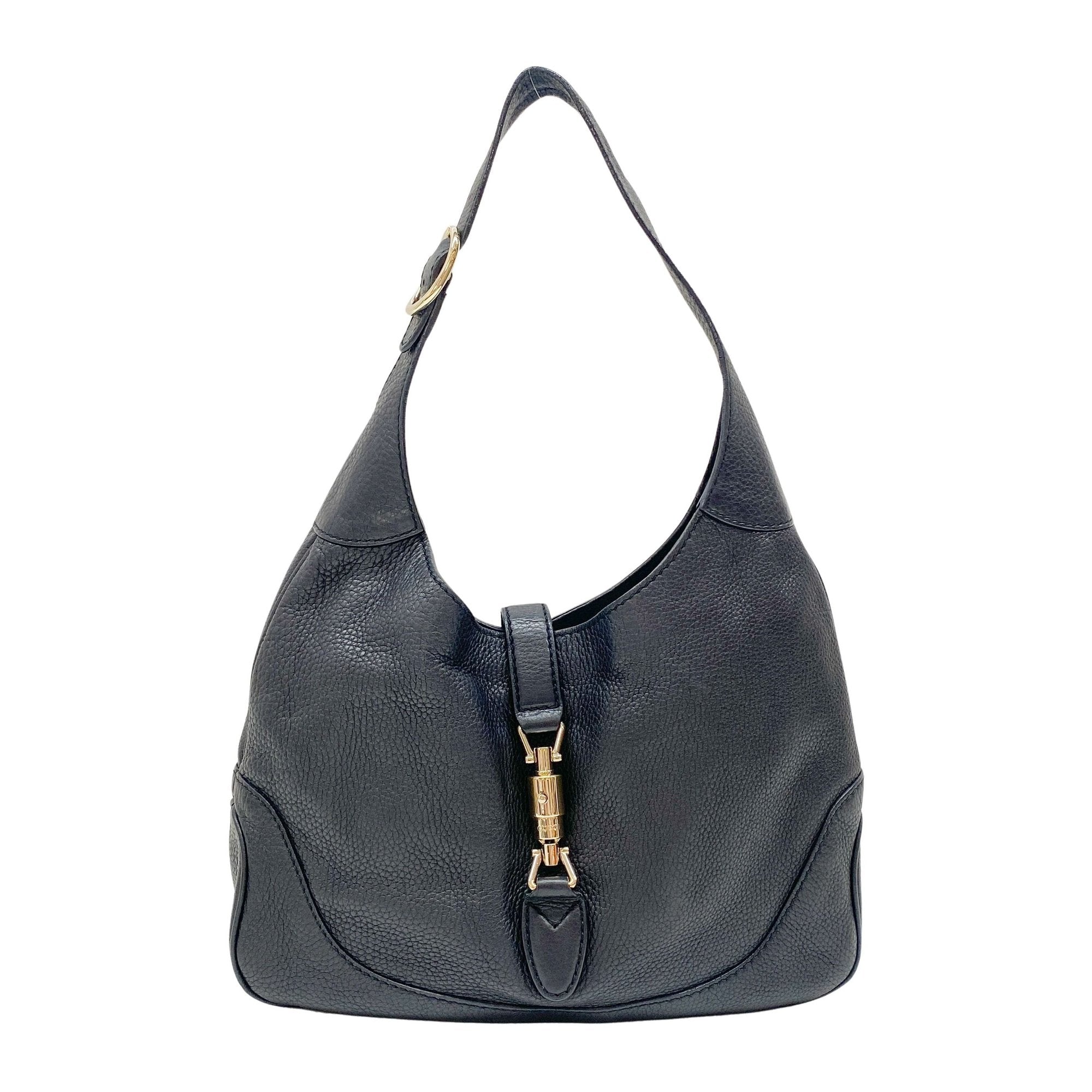 New Jackie Black Leather Shoulder Bag 1961