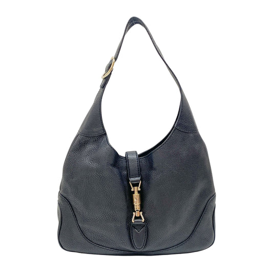 New Jackie Black Leather Shoulder Bag 1961