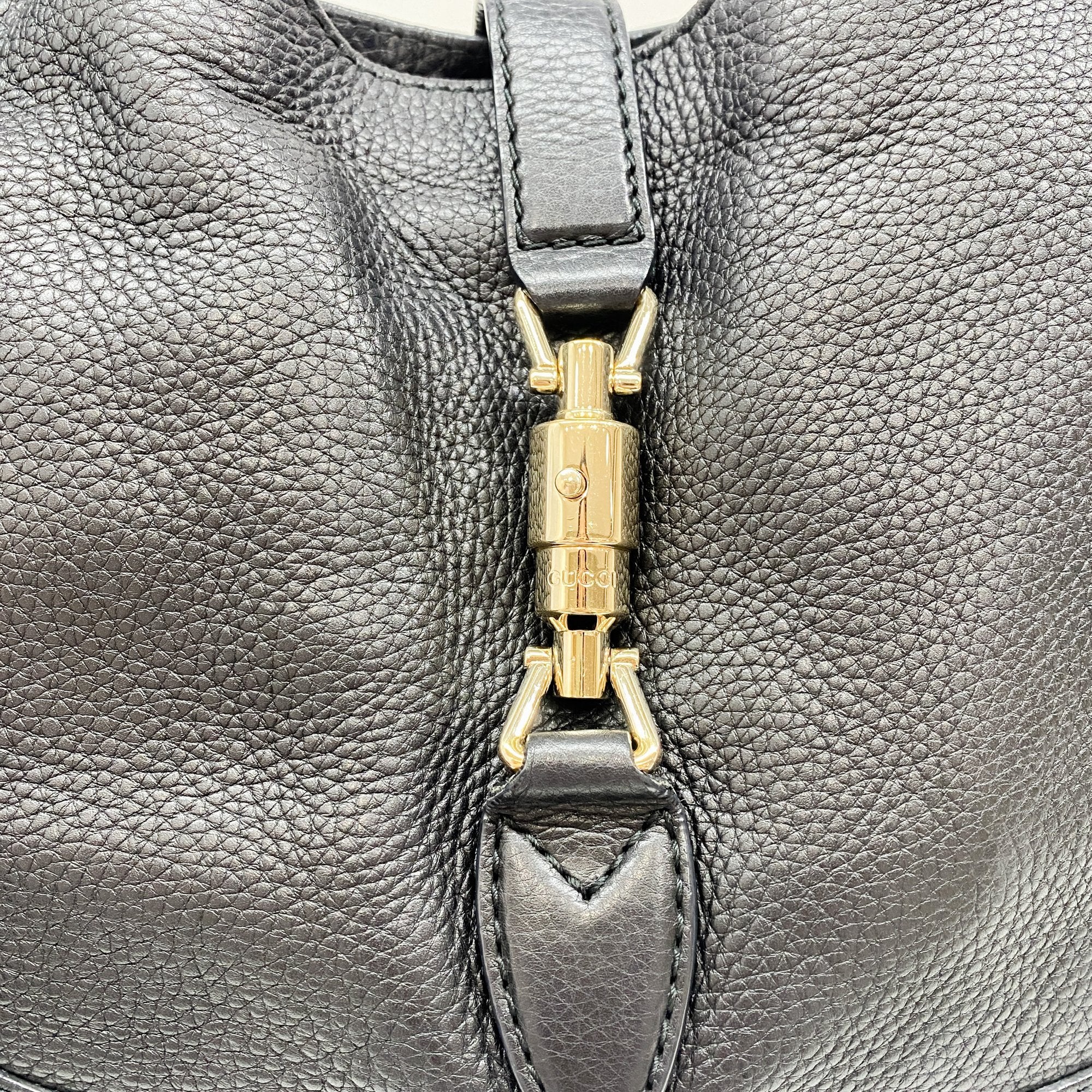 New Jackie Black Leather Shoulder Bag 1961