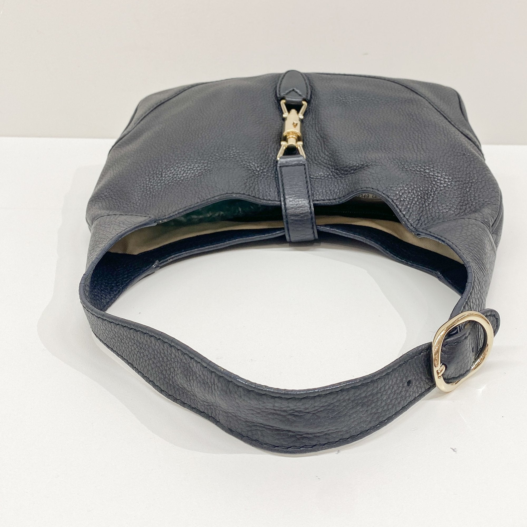 New Jackie Black Leather Shoulder Bag 1961