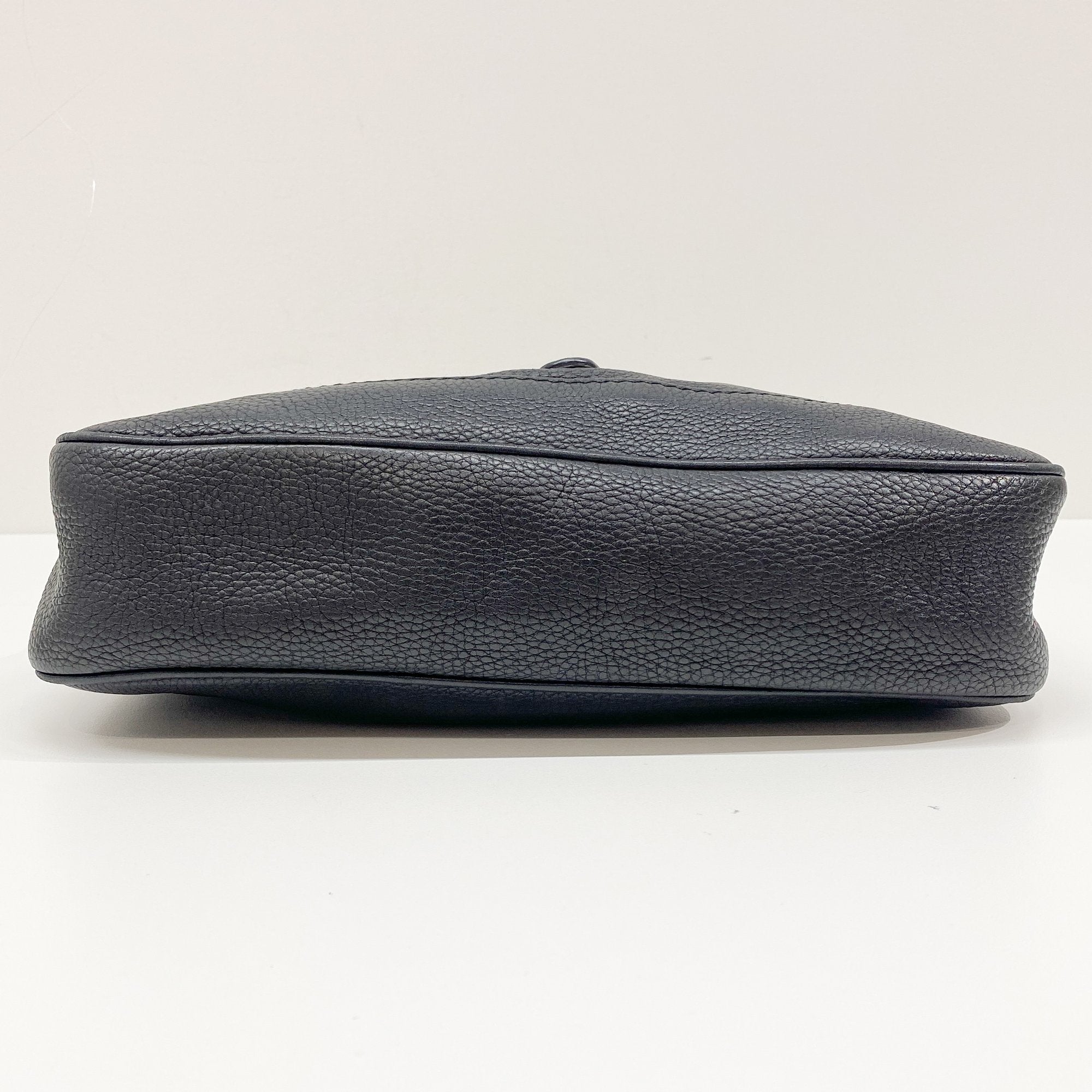 New Jackie Black Leather Shoulder Bag 1961