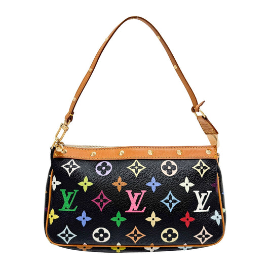 LV x Takashi Murakami Black Pochette Accesoire Bag