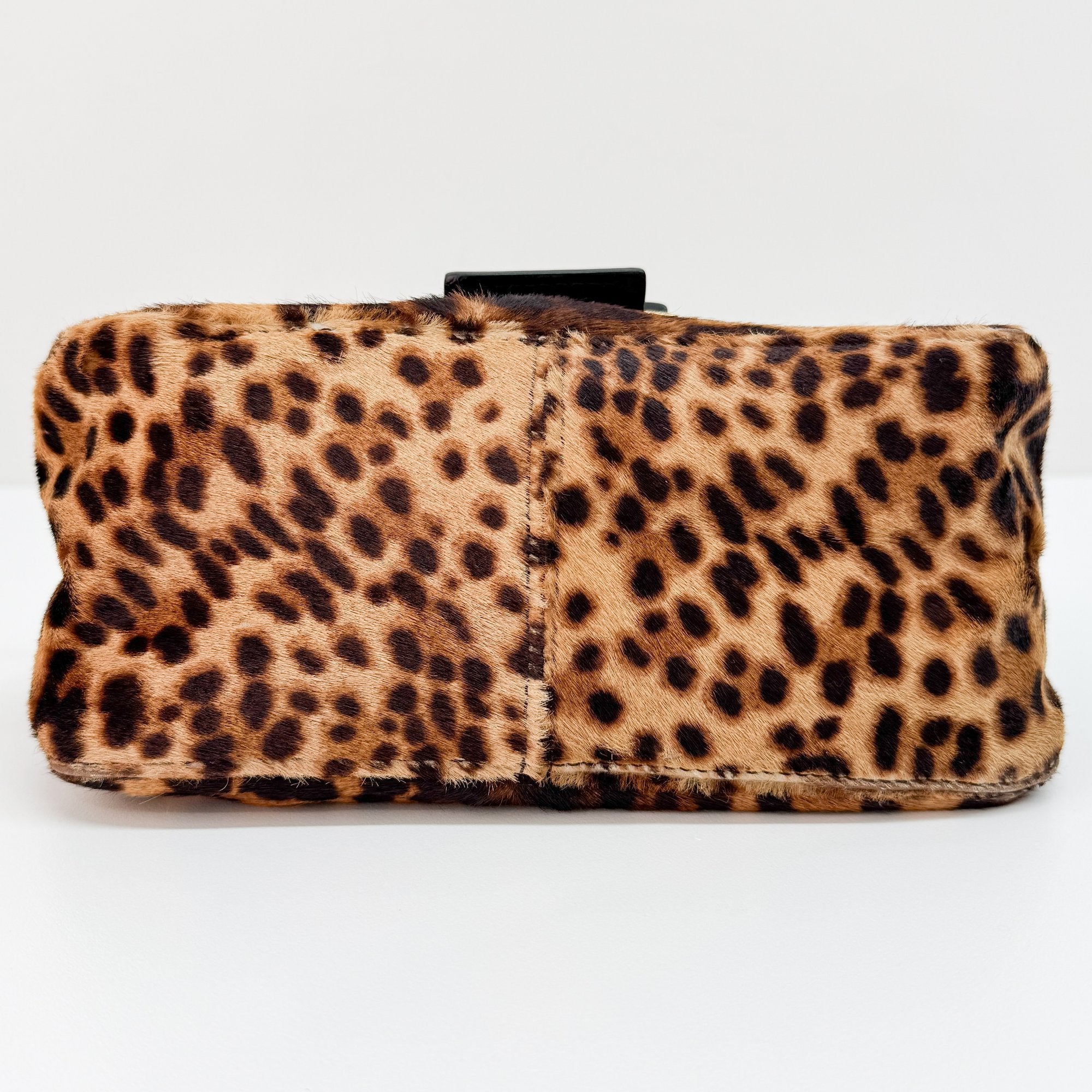 Mini Mamma Baguette Brown Leopard Pony Hair Shoulder Bag
