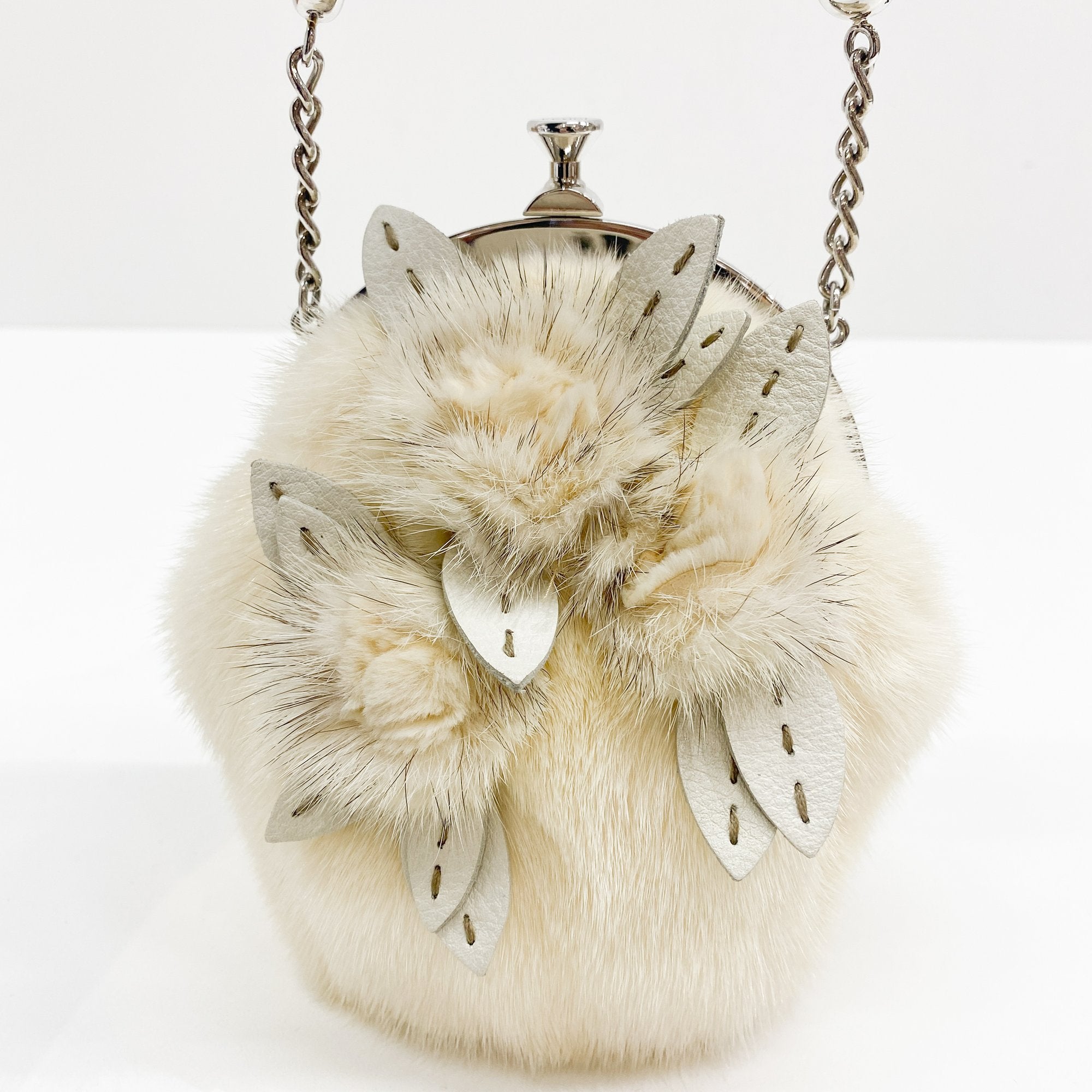 Beige Fur Hand Bag