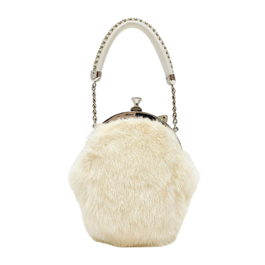 Beige Fur Hand Bag