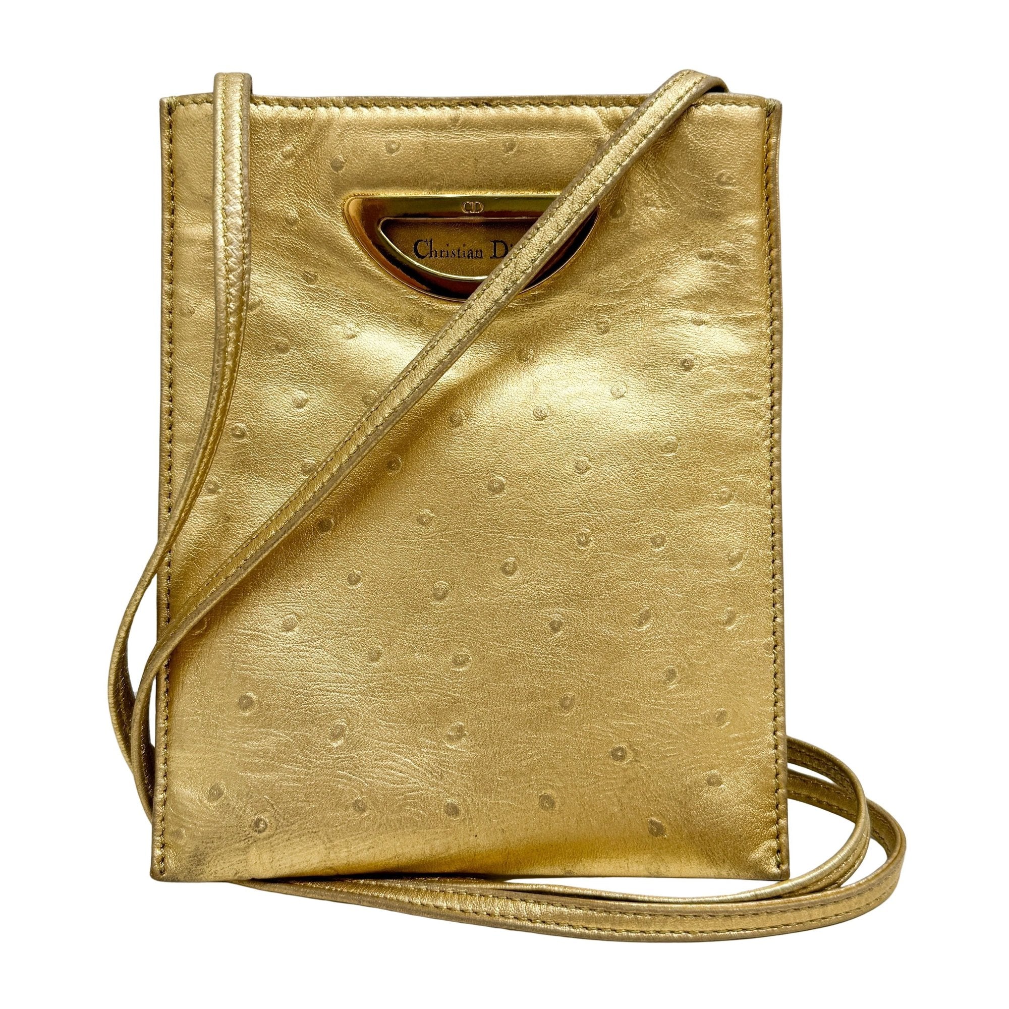 Gold Leather Mini Shoulder Bag