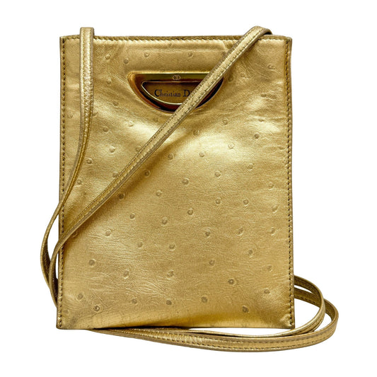 Gold Leather Mini Shoulder Bag