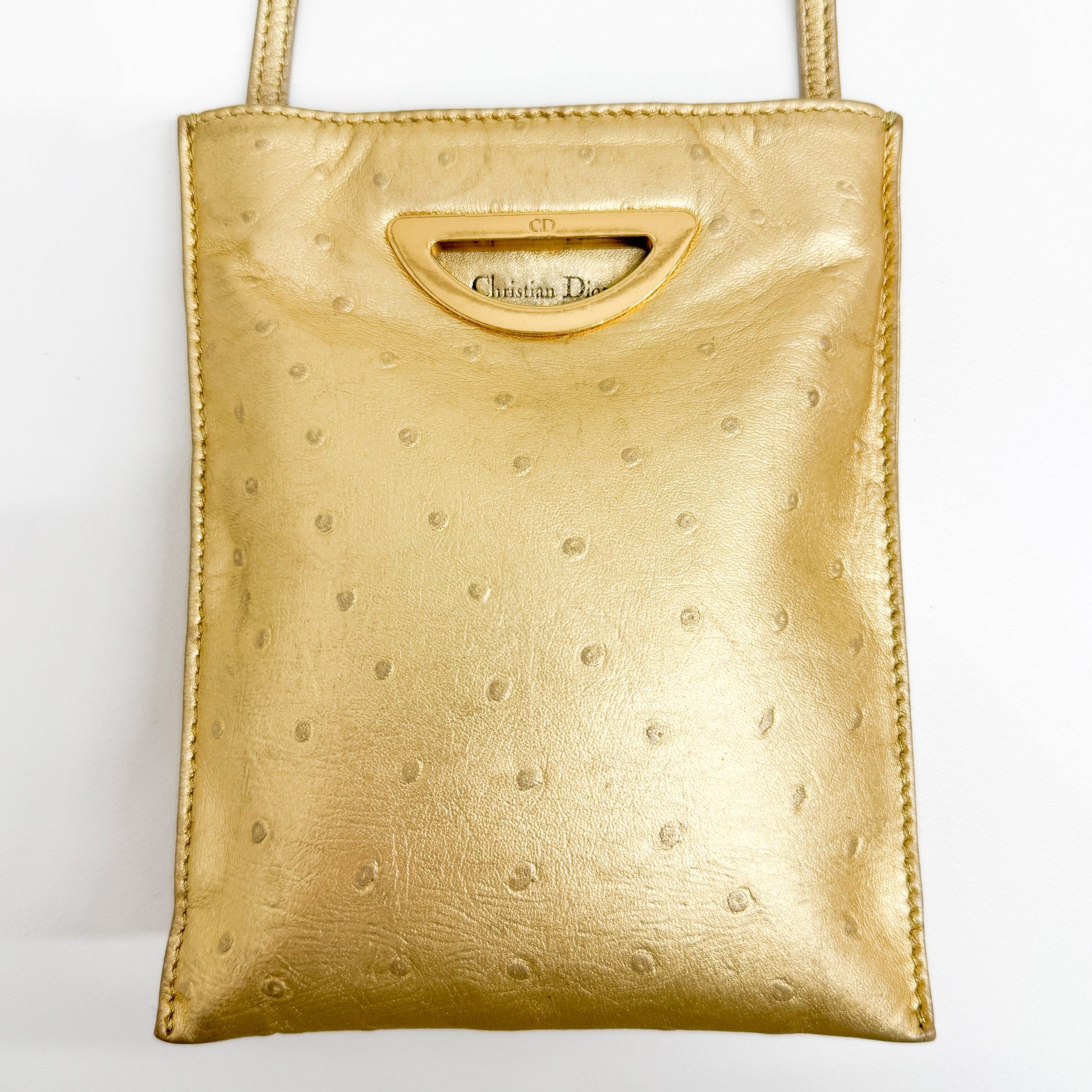 Gold Leather Mini Shoulder Bag