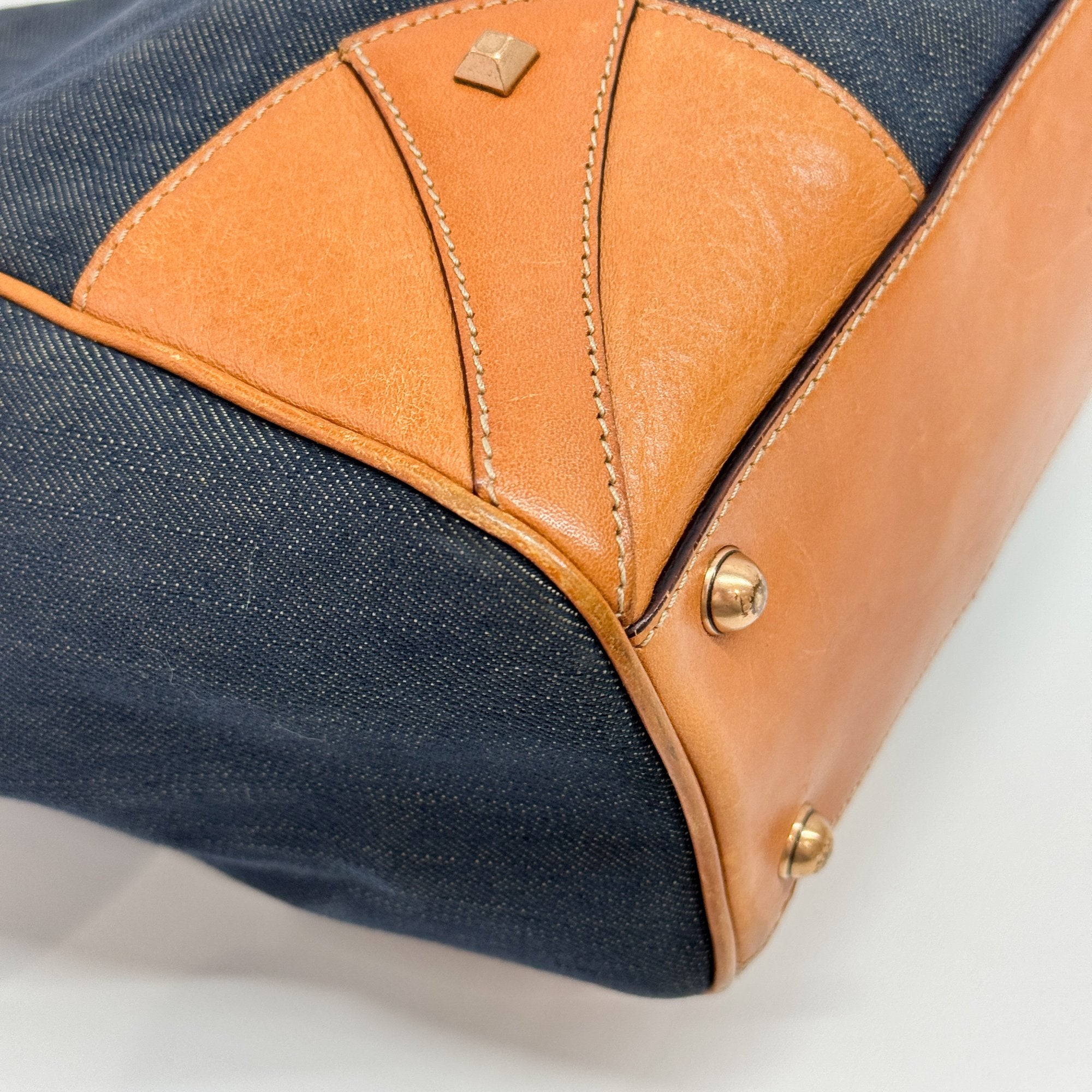 New Jackie Navy Denim Shoulder Bag