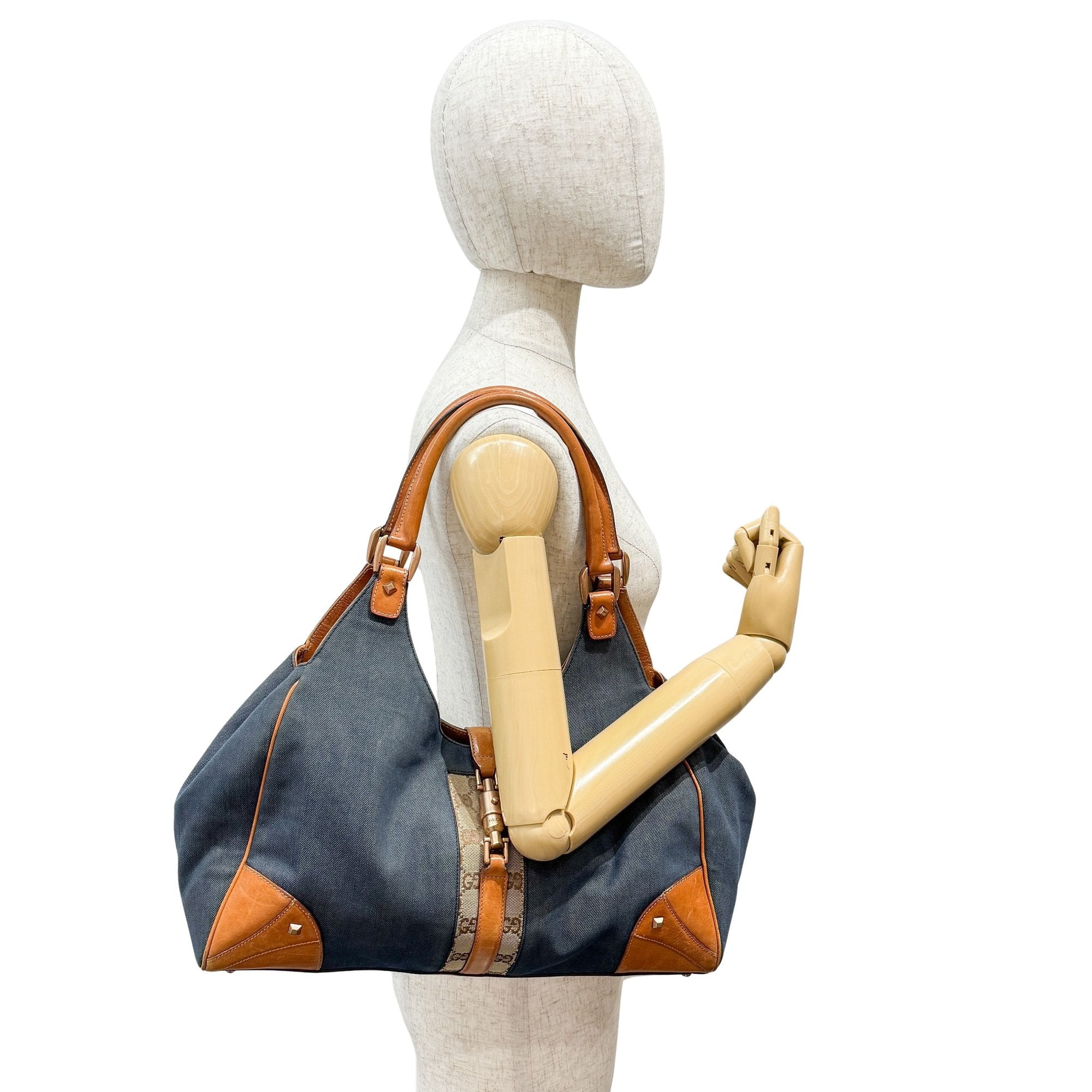 New Jackie Navy Denim Shoulder Bag