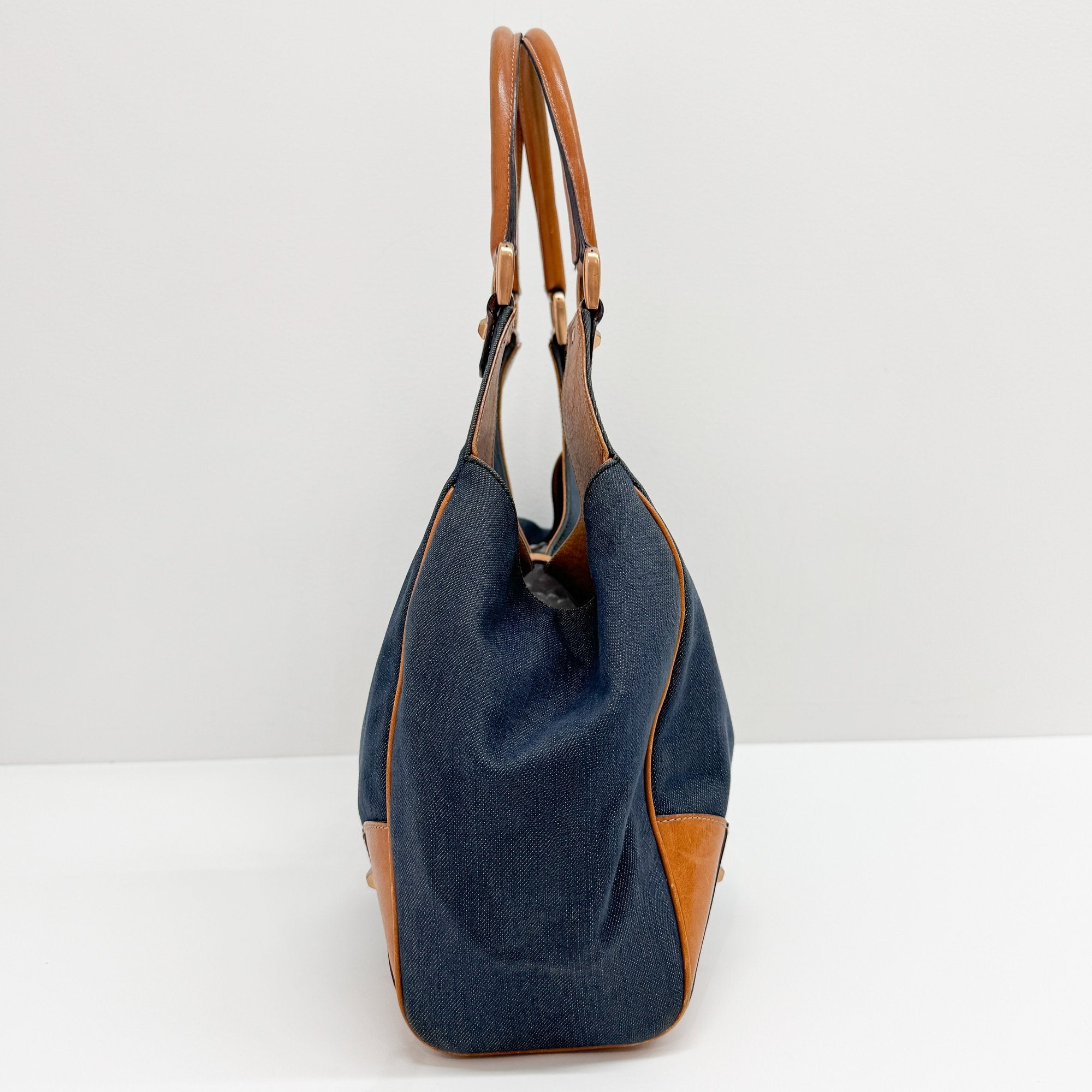 New Jackie Navy Denim Shoulder Bag