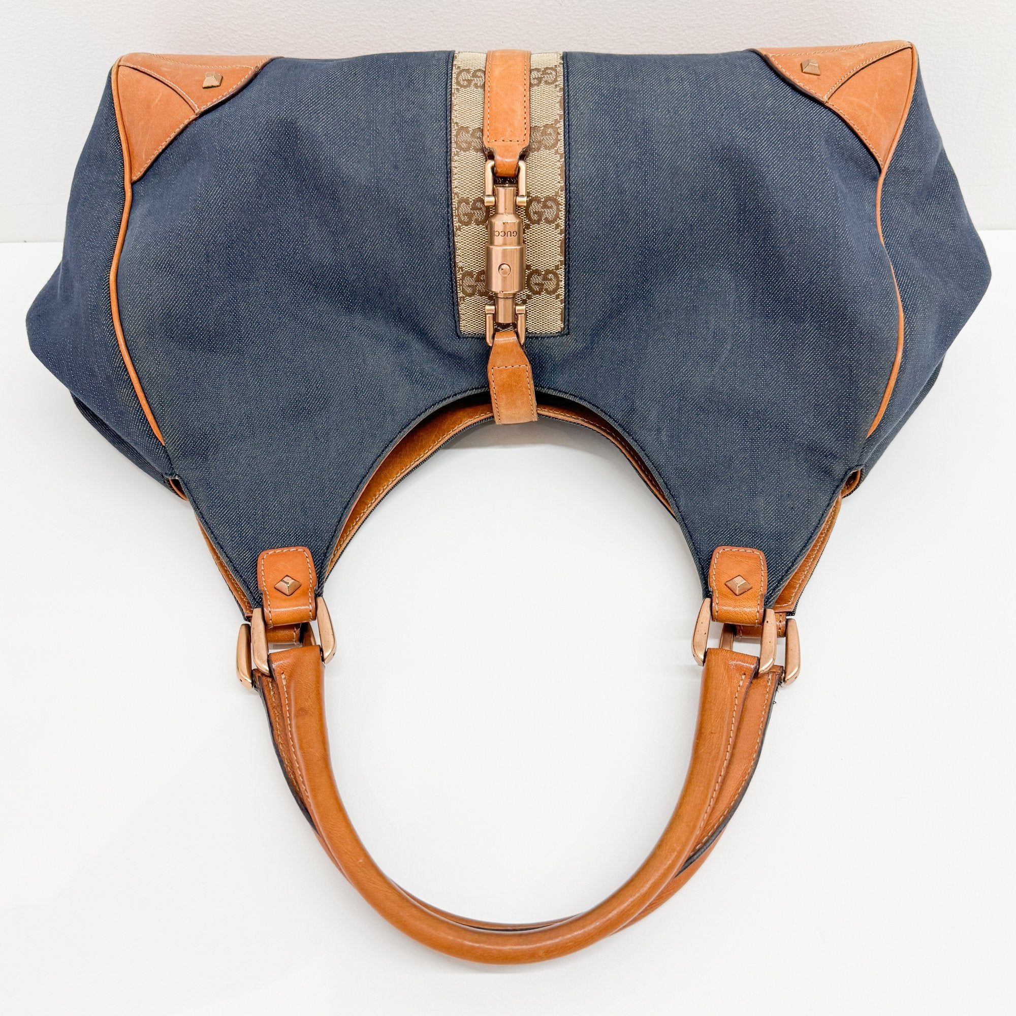 New Jackie Navy Denim Shoulder Bag