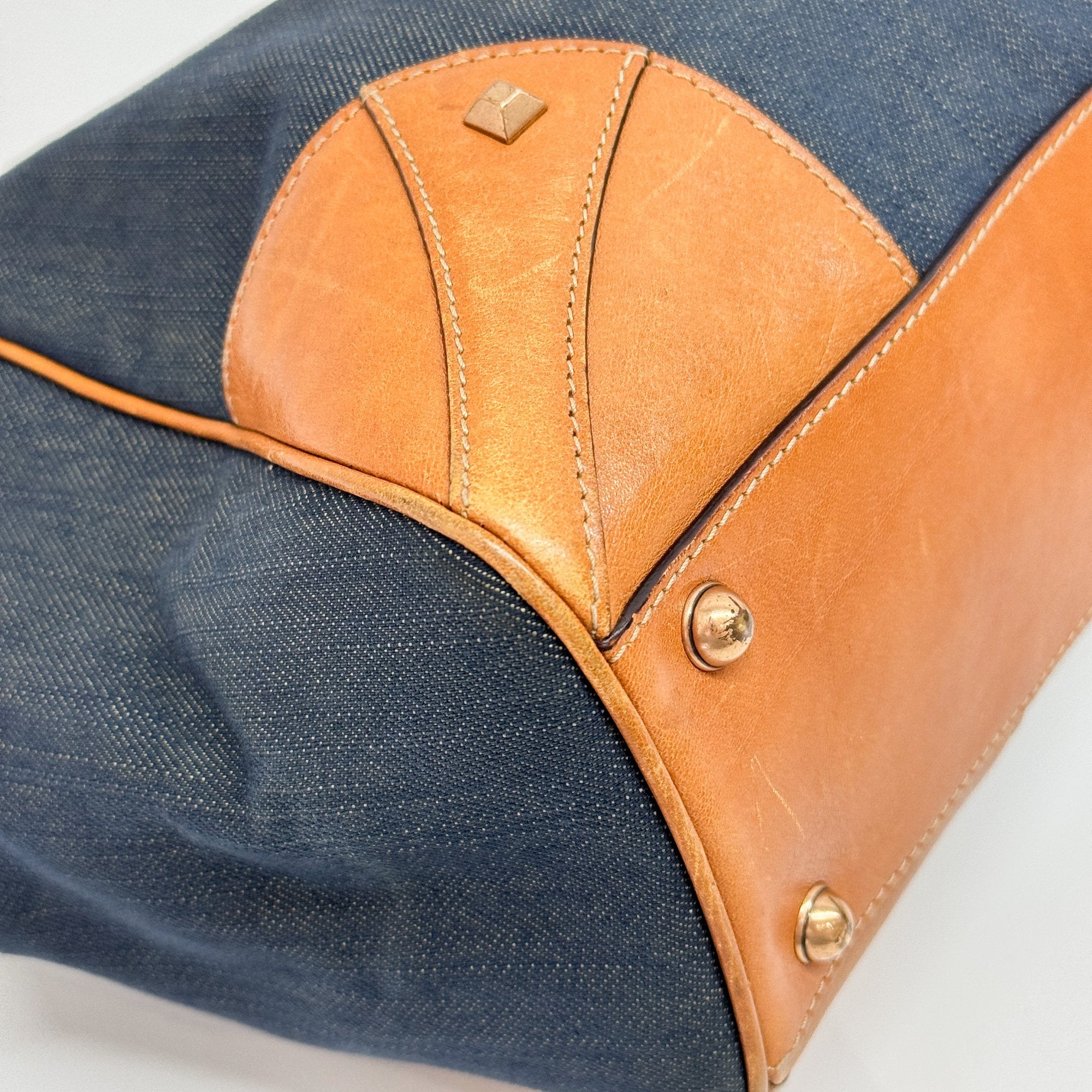 New Jackie Navy Denim Shoulder Bag