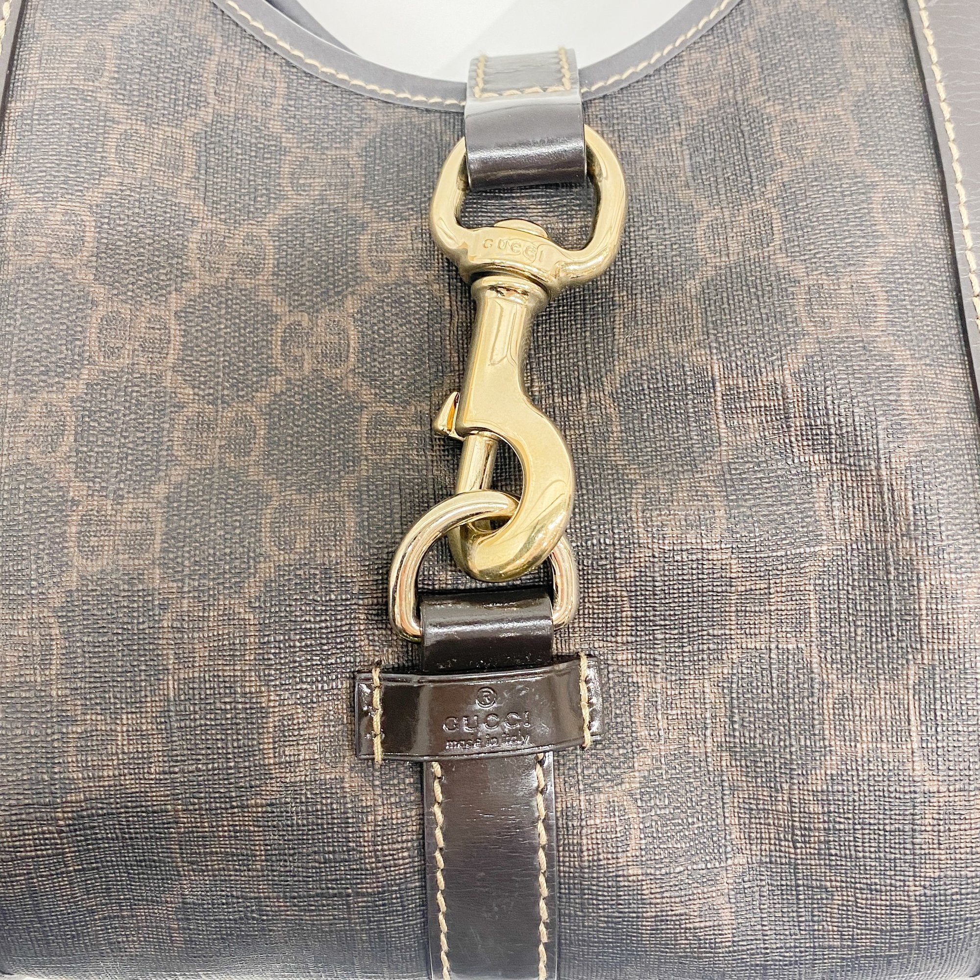 Joy Bardot GG Hobo Brown Leather Shoulder Bag