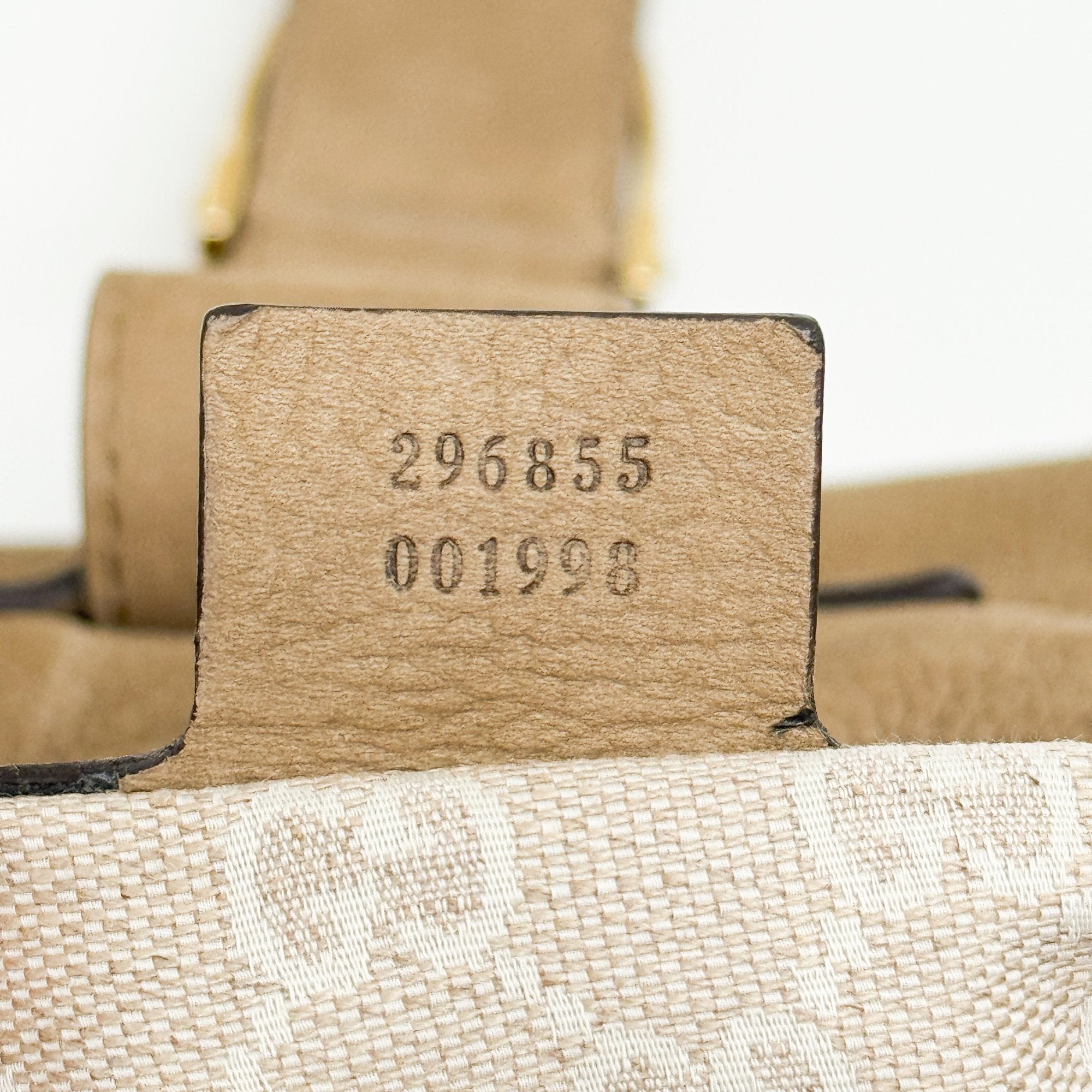 Stirrup Beige Leather Shoulder Bag