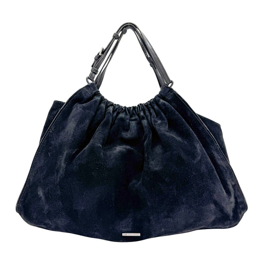 Vintage Black Suede Hand Bag