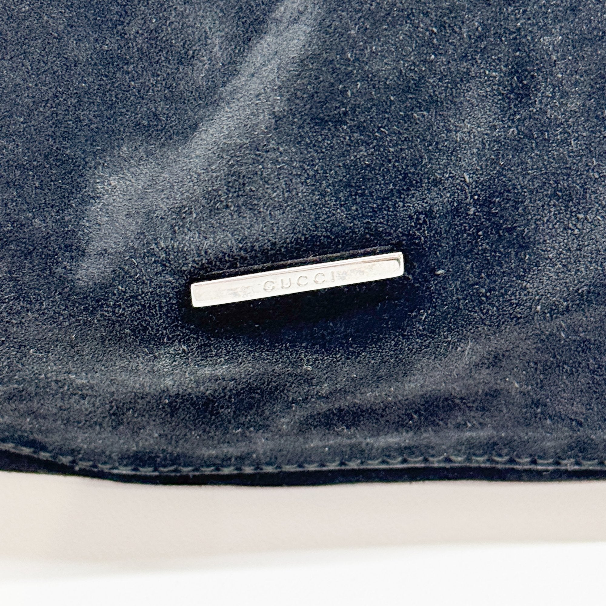 Vintage Black Suede Hand Bag