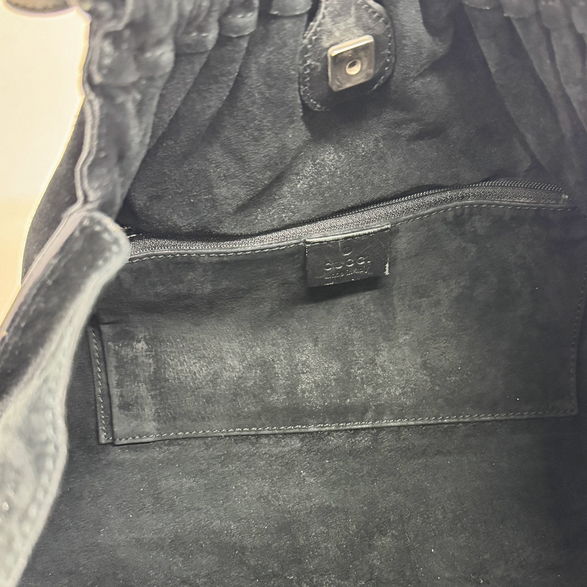 Vintage Black Suede Hand Bag