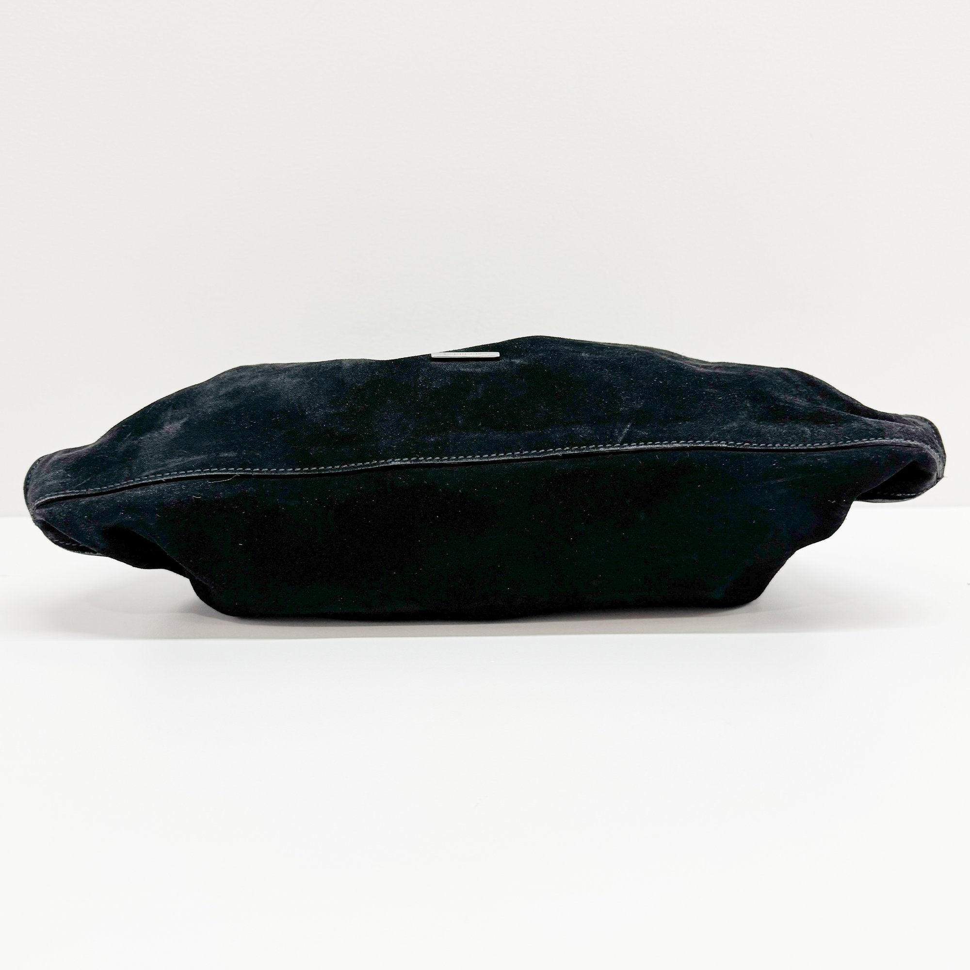 Vintage Black Suede Hand Bag