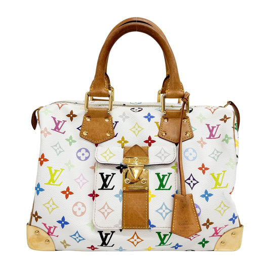 Speedy White Canvas Hand Bag