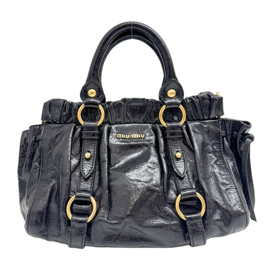 Mini Vitello Black Calfskin Leather Two Way Bag