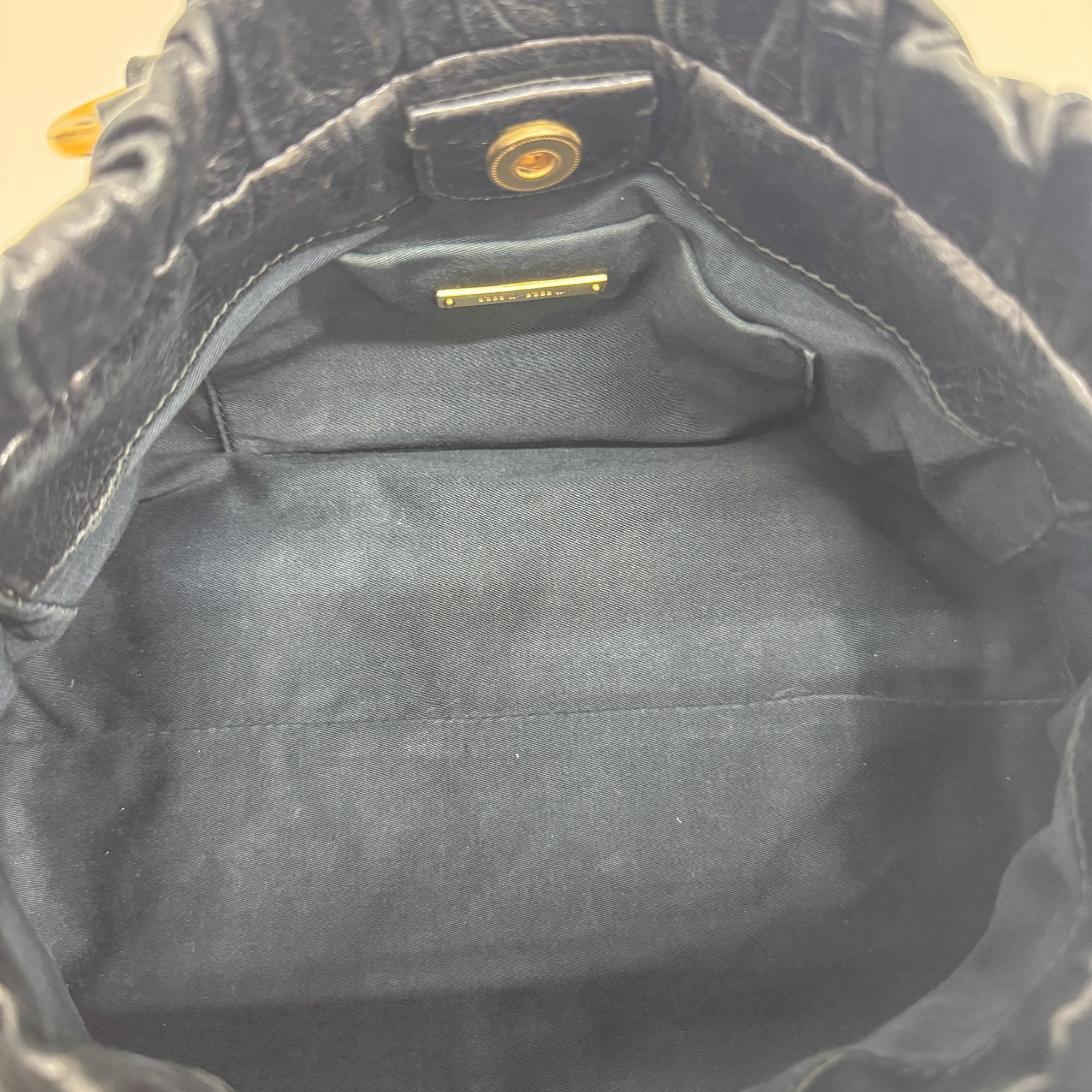 Mini Vitello Black Calfskin Leather Two Way Bag