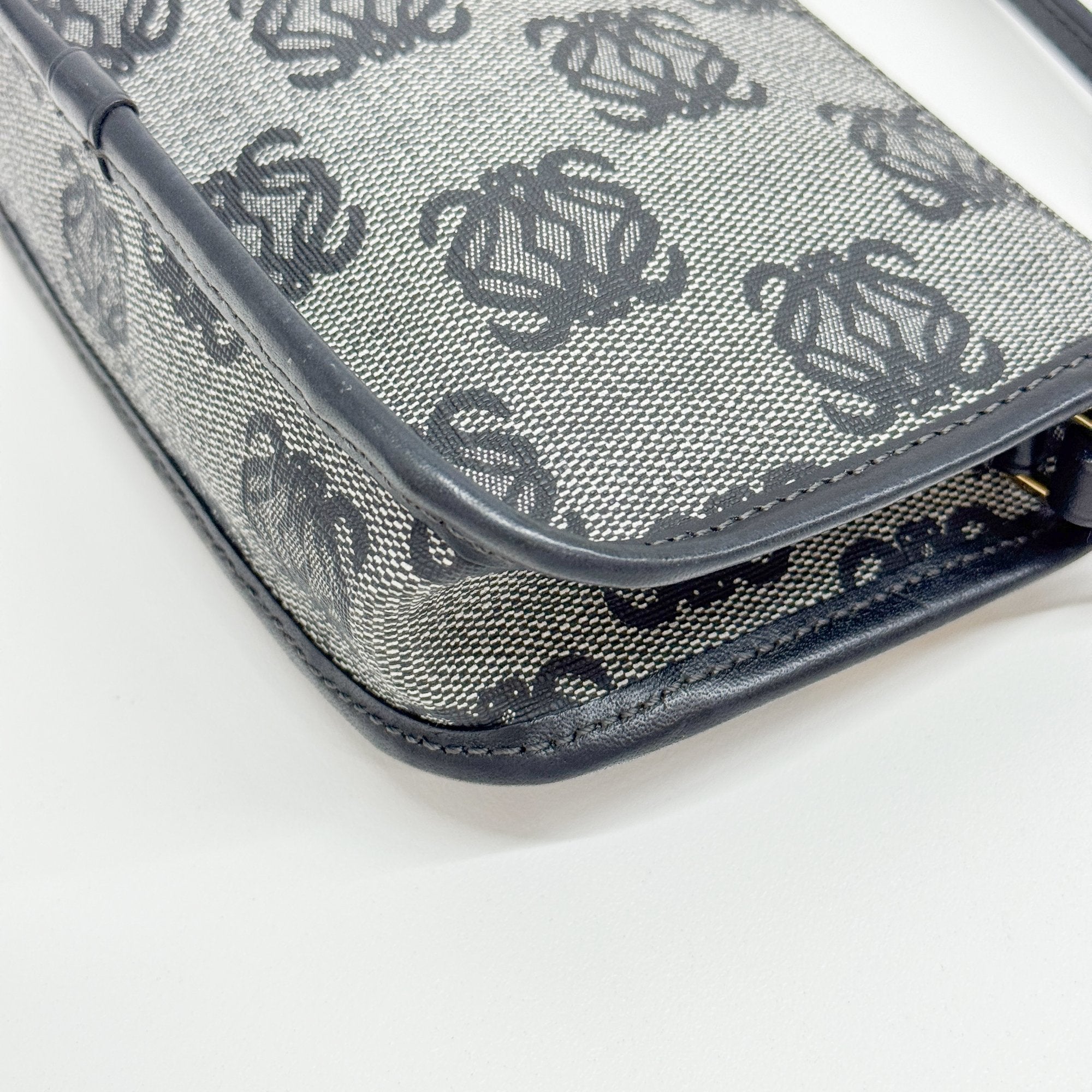 Anagram Grey Coated Canvas Pouch