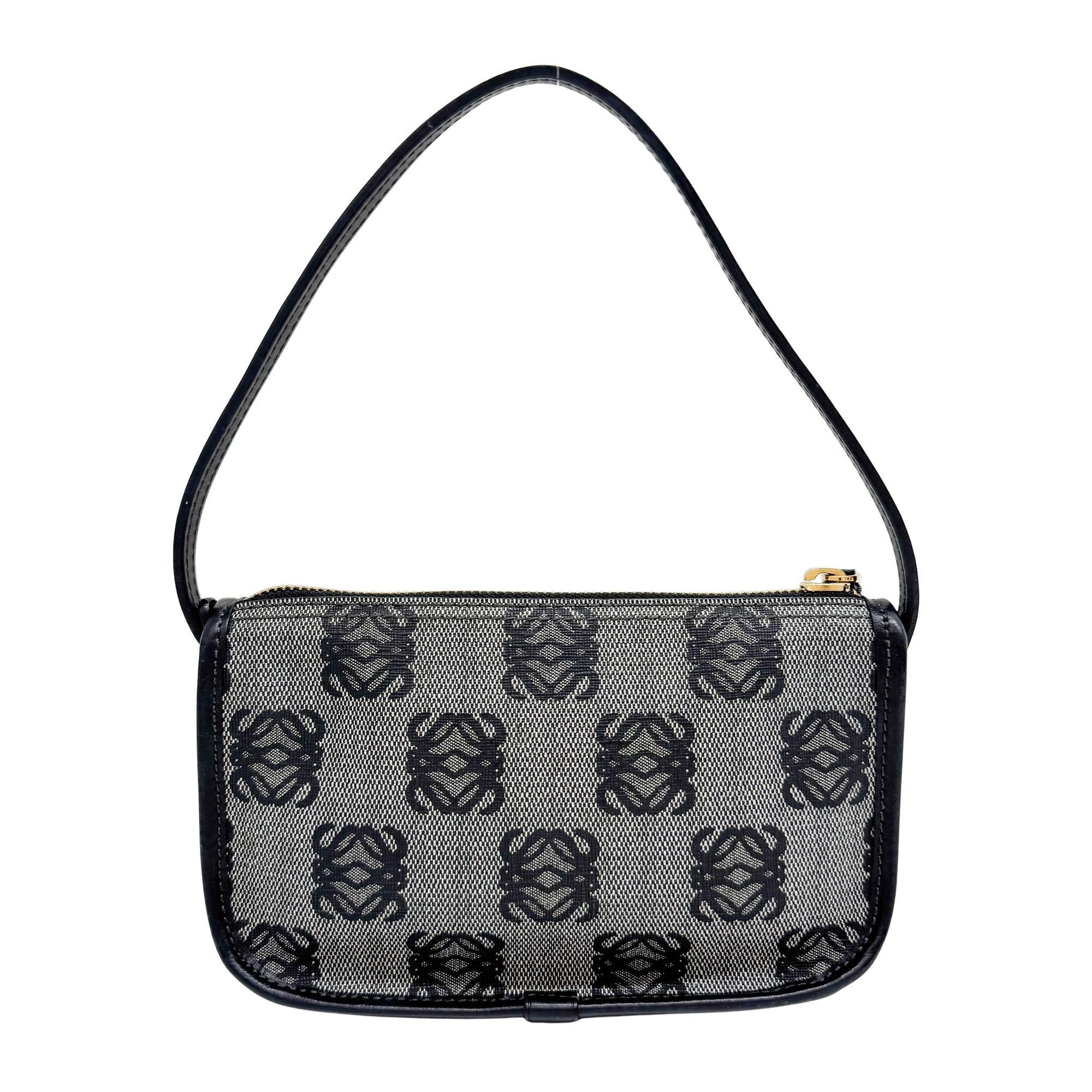 Anagram Grey Coated Canvas Pouch