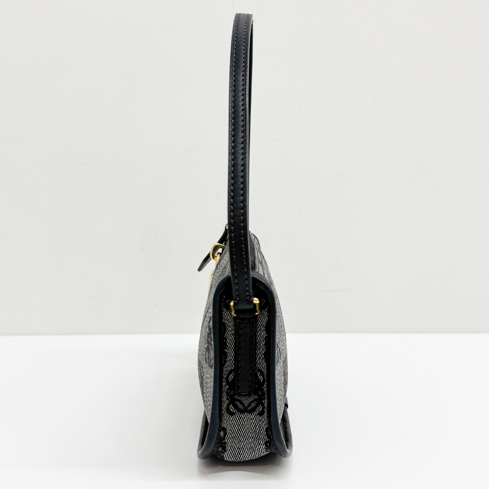 Anagram Grey Coated Canvas Pouch