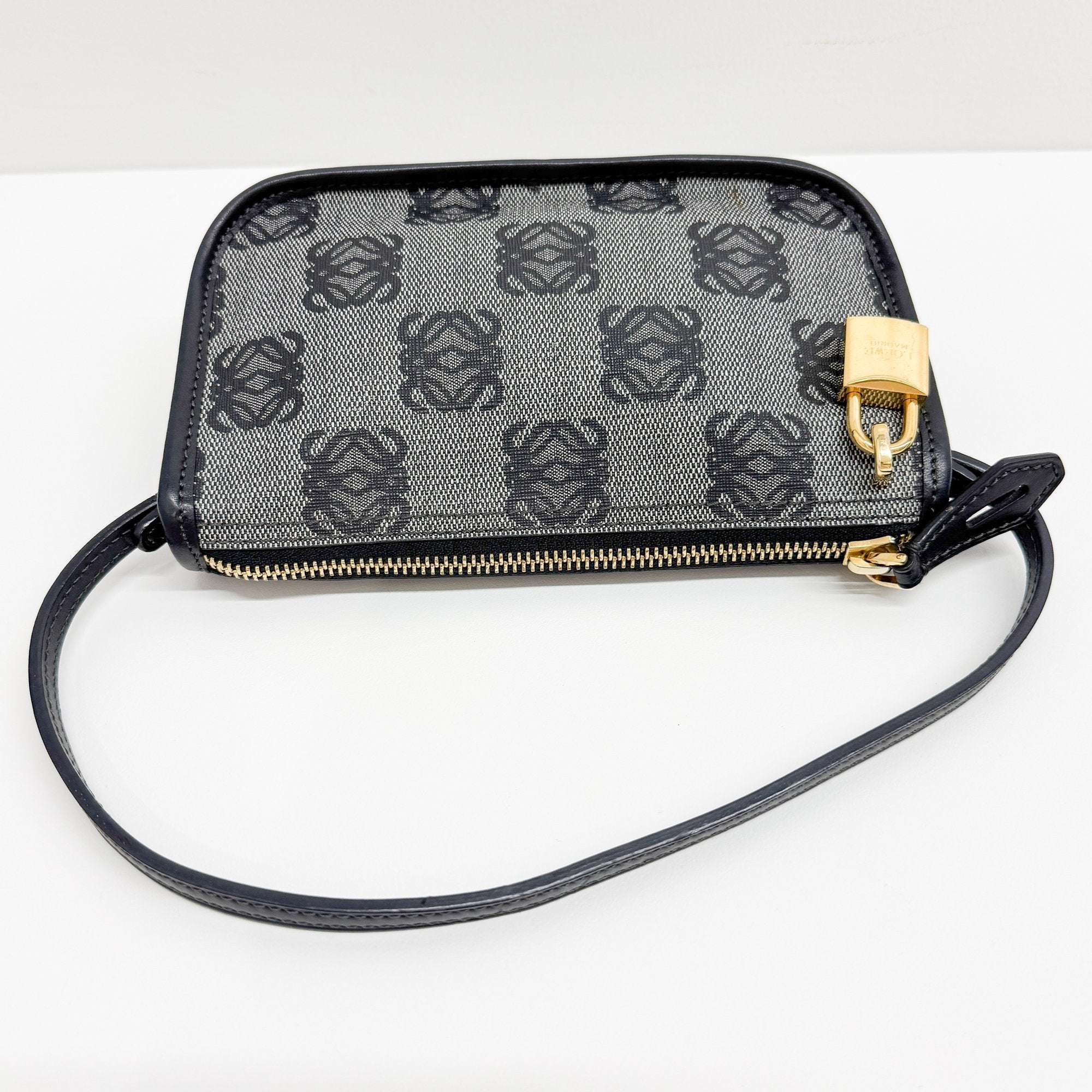 Anagram Grey Coated Canvas Pouch