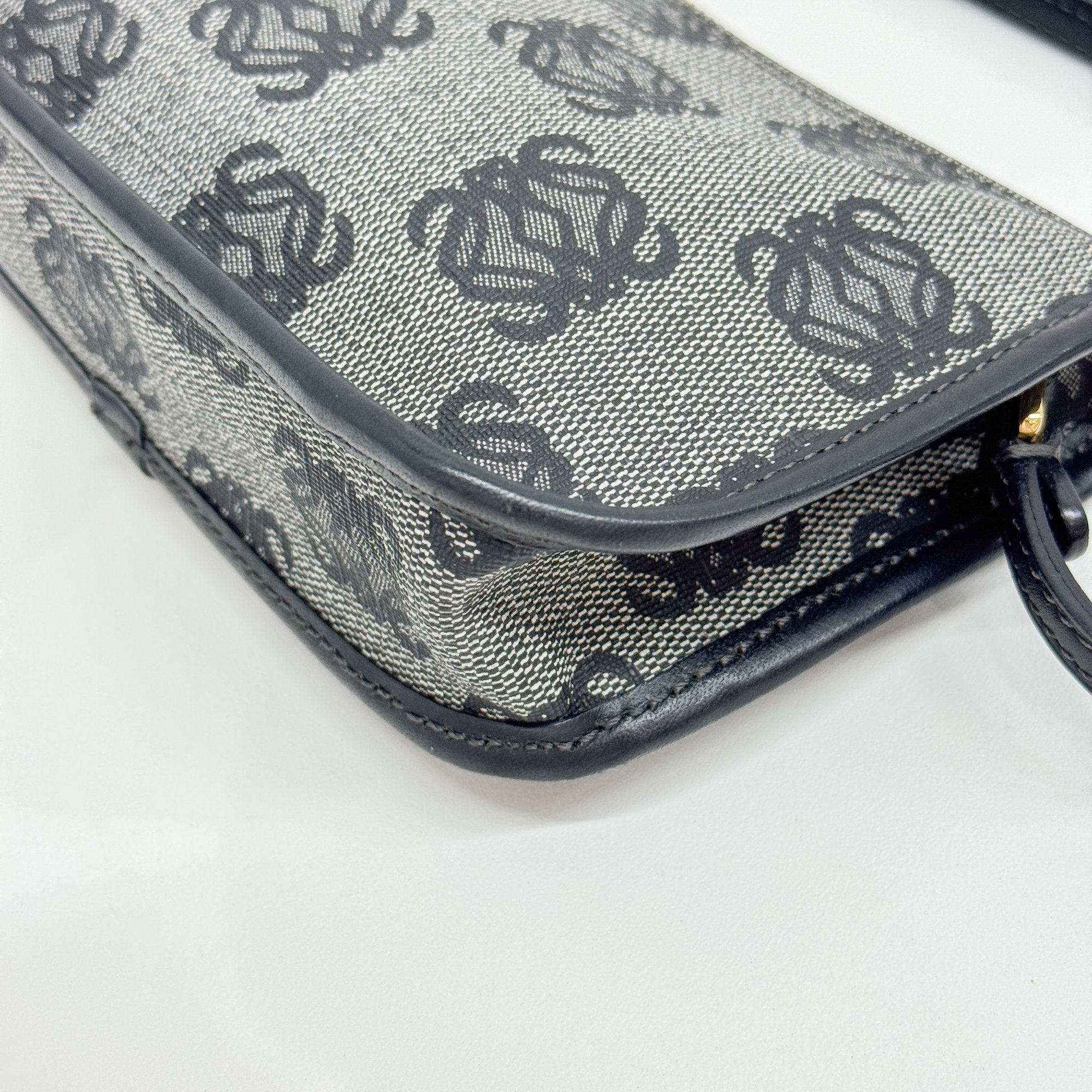 Anagram Grey Coated Canvas Pouch