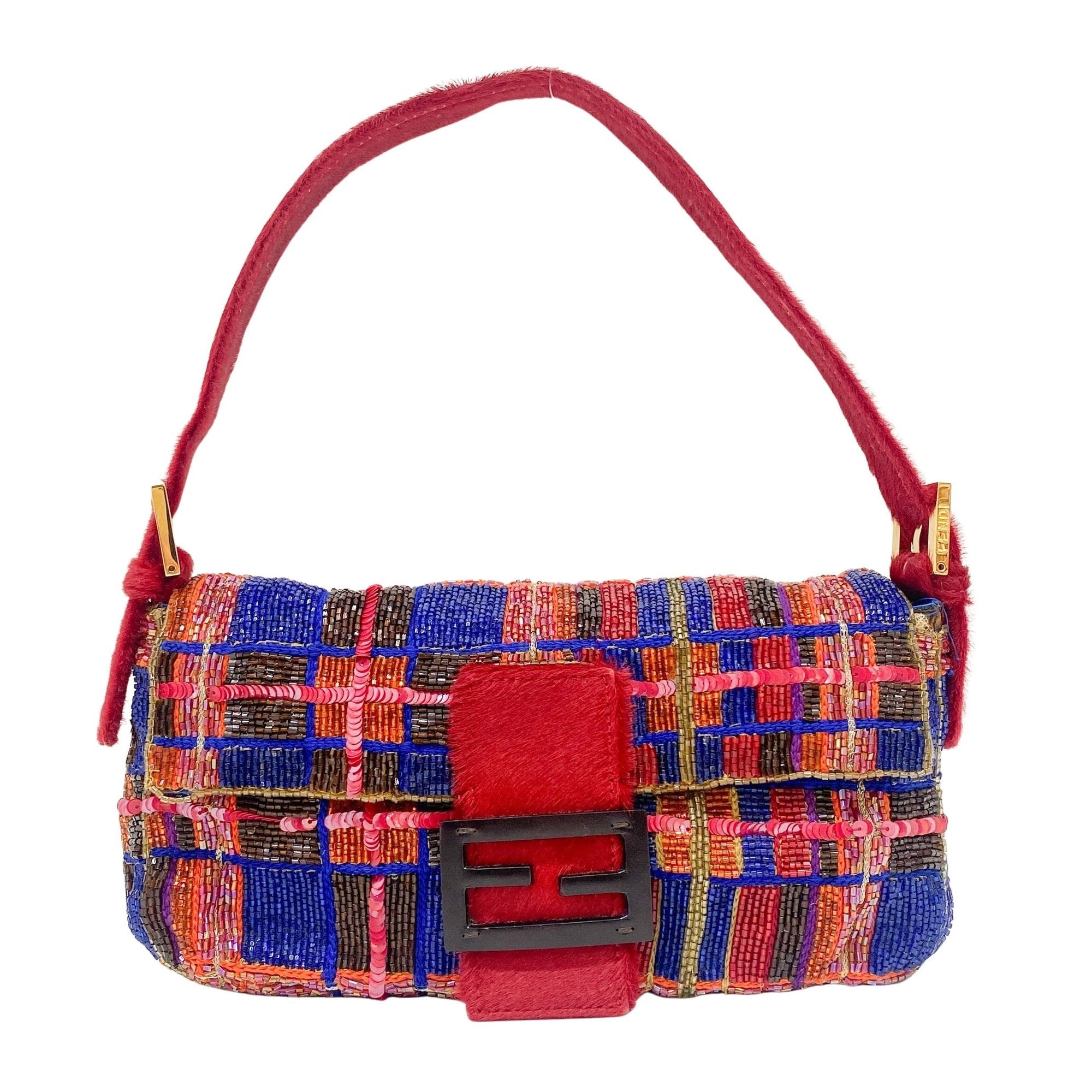 Baguette Multi-Colored Beads Shoulder Bag