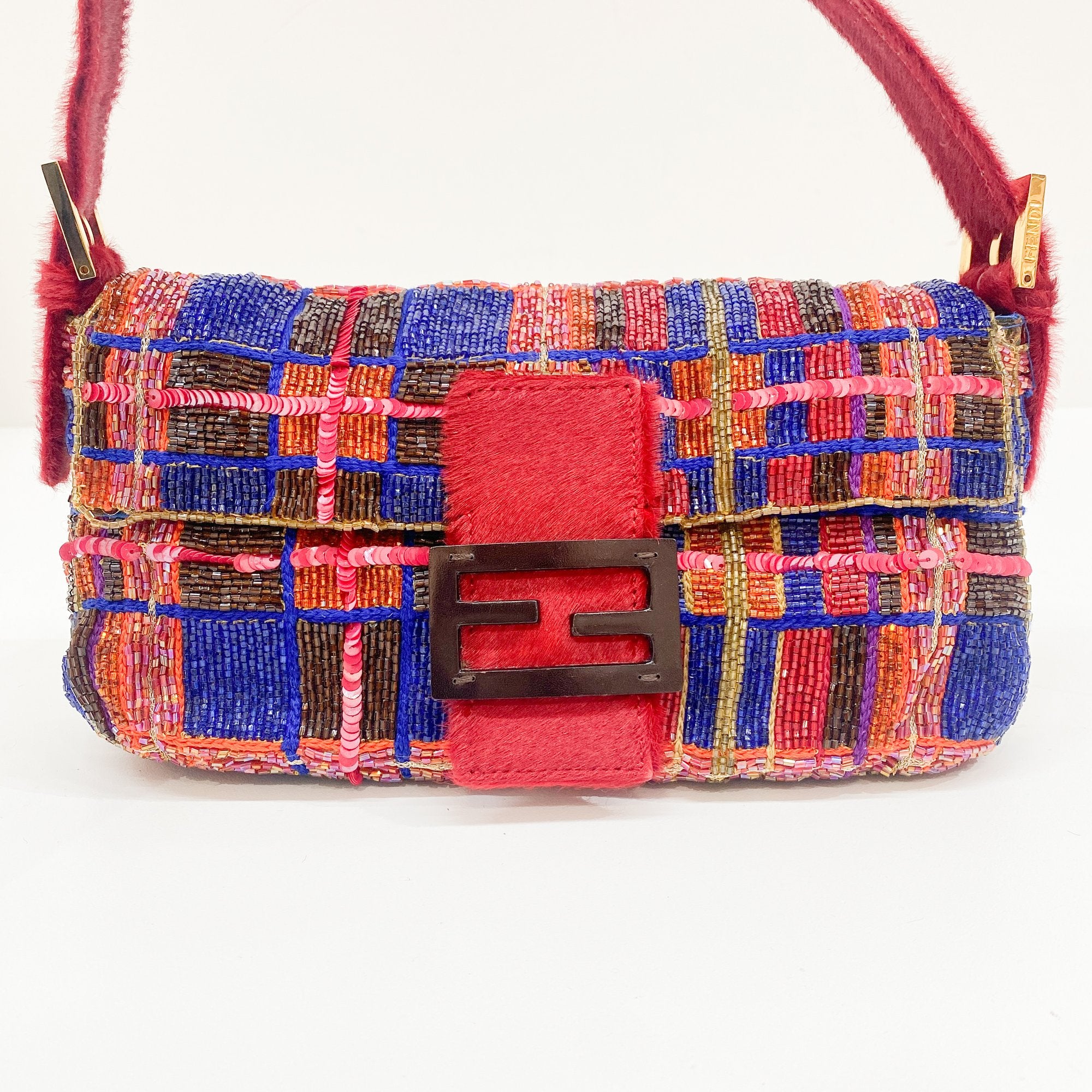 Baguette Multi-Colored Beads Shoulder Bag