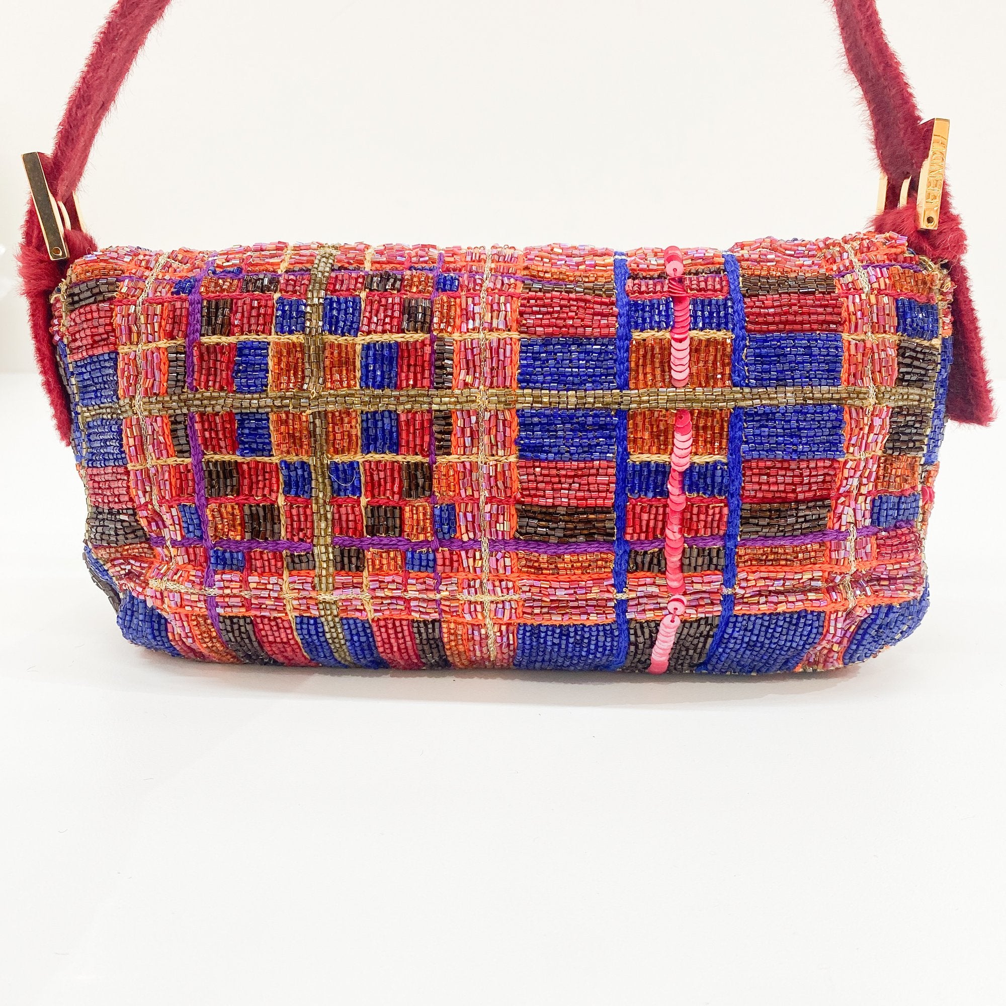 Baguette Multi-Colored Beads Shoulder Bag