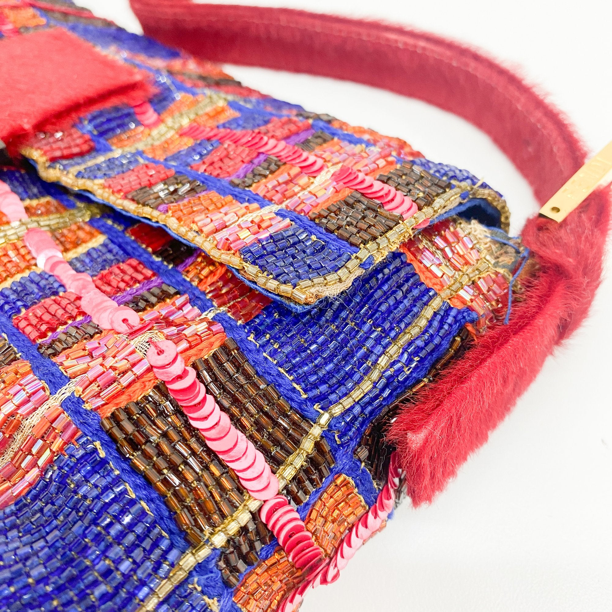 Baguette Multi-Colored Beads Shoulder Bag