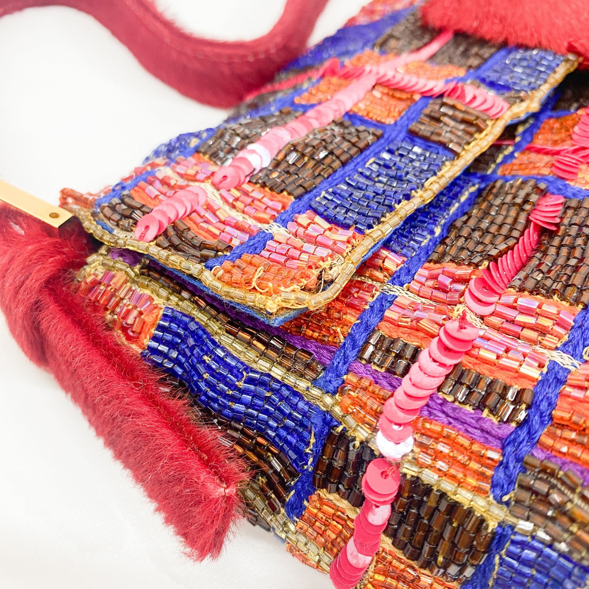 Baguette Multi-Colored Beads Shoulder Bag