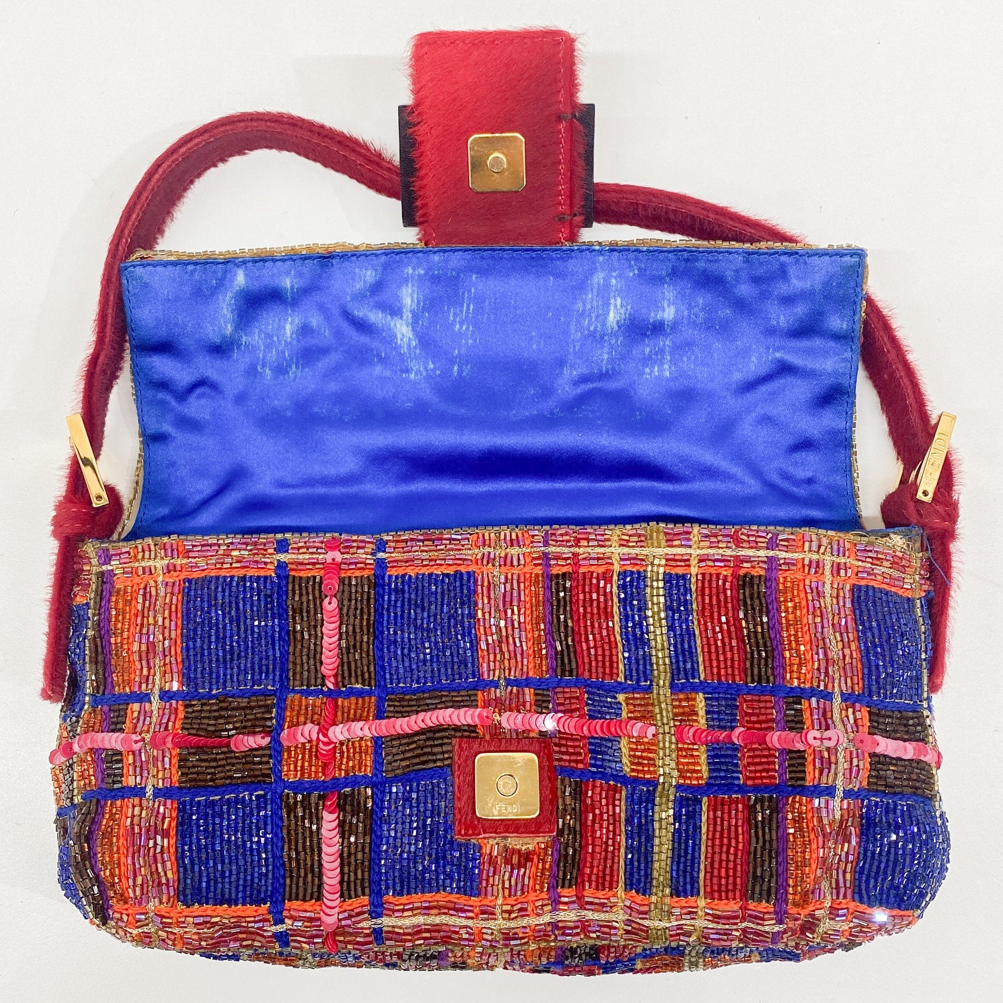 Baguette Multi-Colored Beads Shoulder Bag