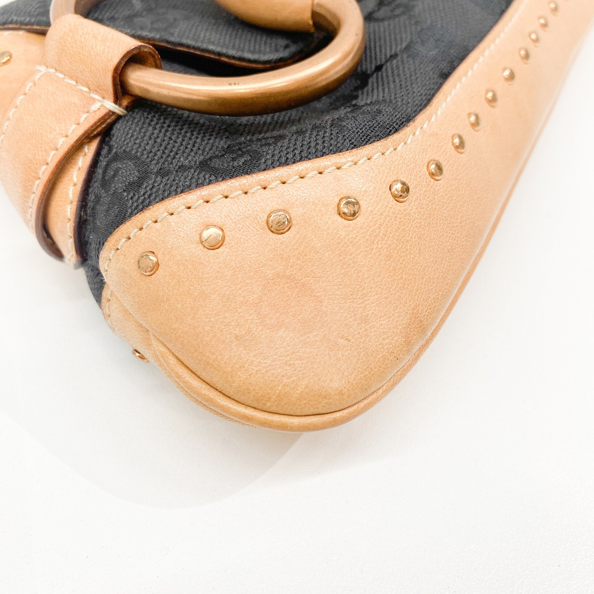 GG Horsebit Black Canvas Chain Shoulder Bag