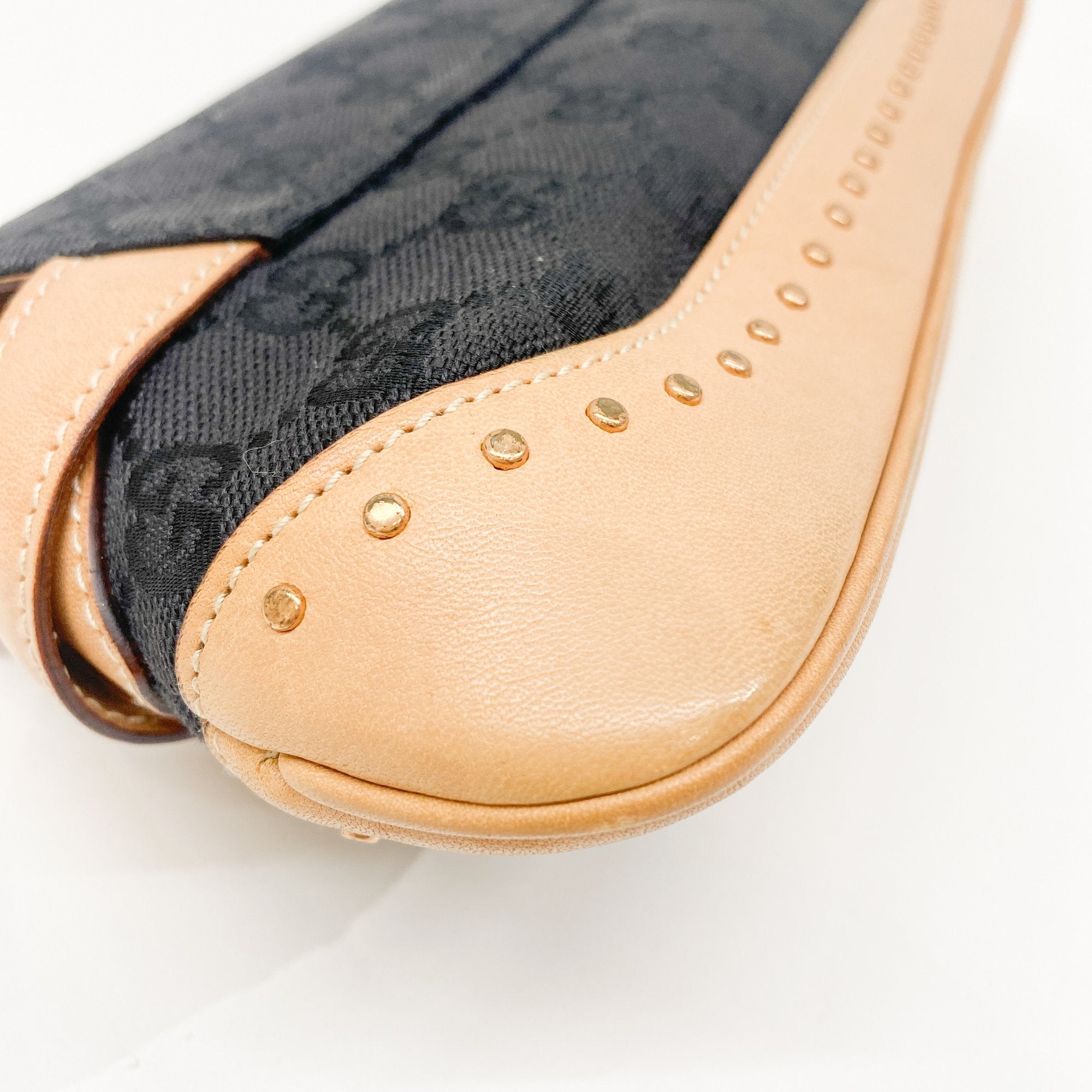 GG Horsebit Black Canvas Chain Shoulder Bag