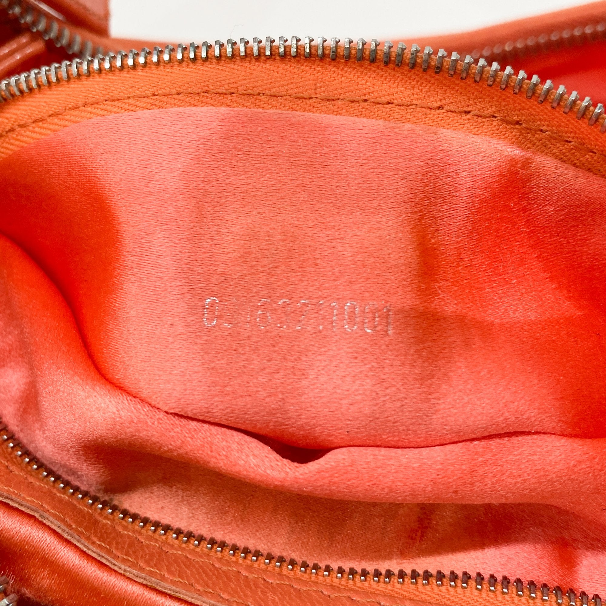 Croissant Orange Cotton Leather Shoulder Bag