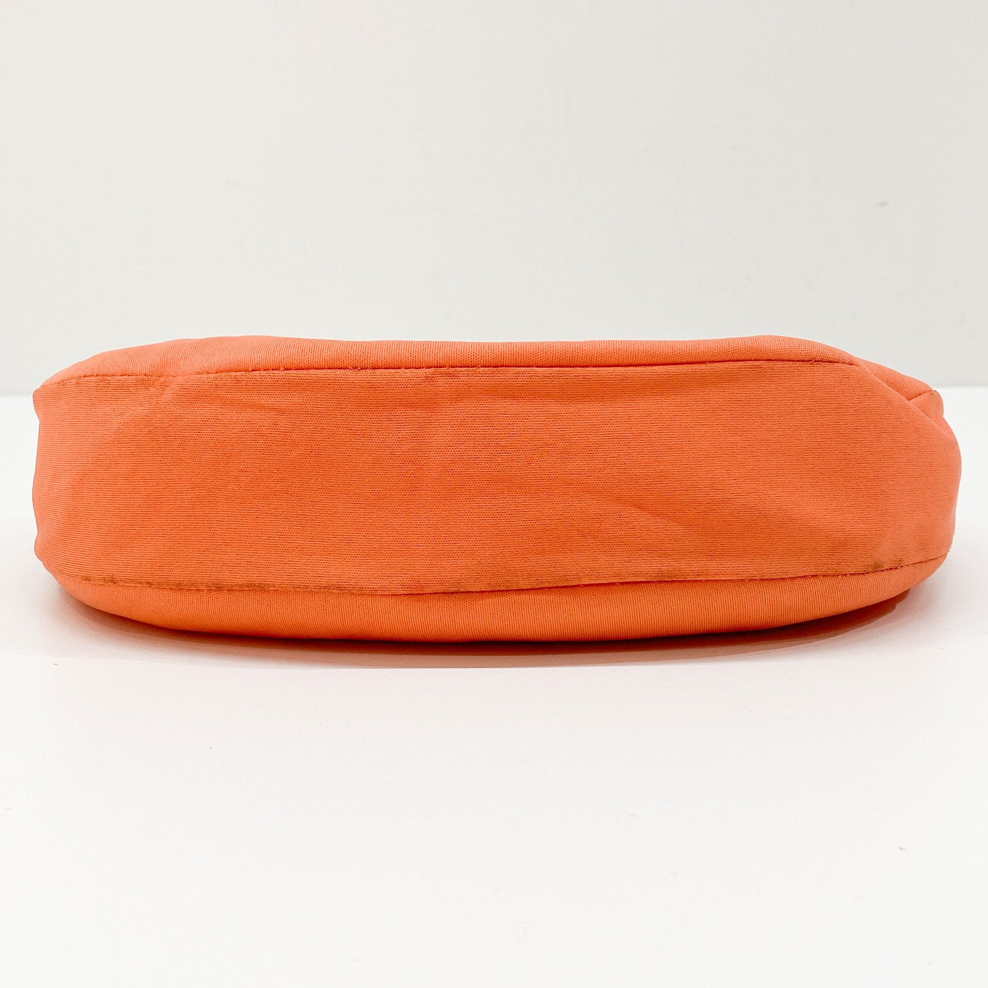 Croissant Orange Cotton Leather Shoulder Bag