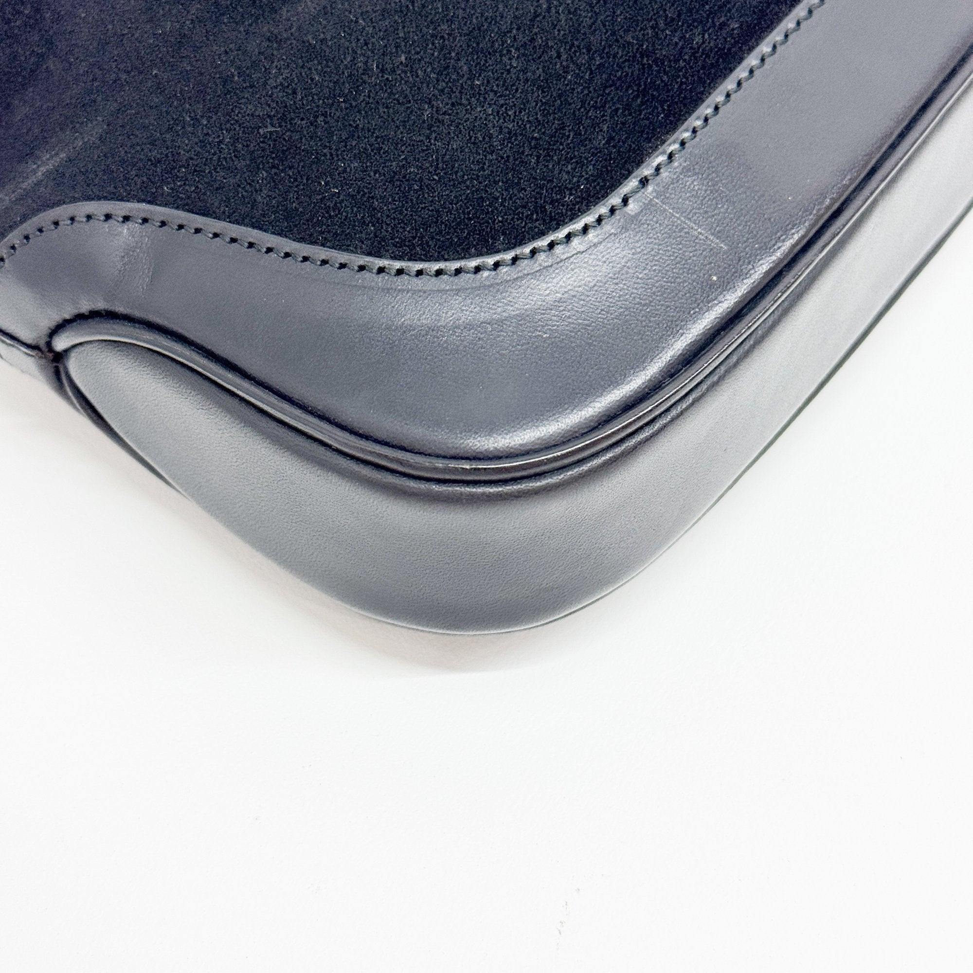 Jackie Black Suede Shoulder Bag