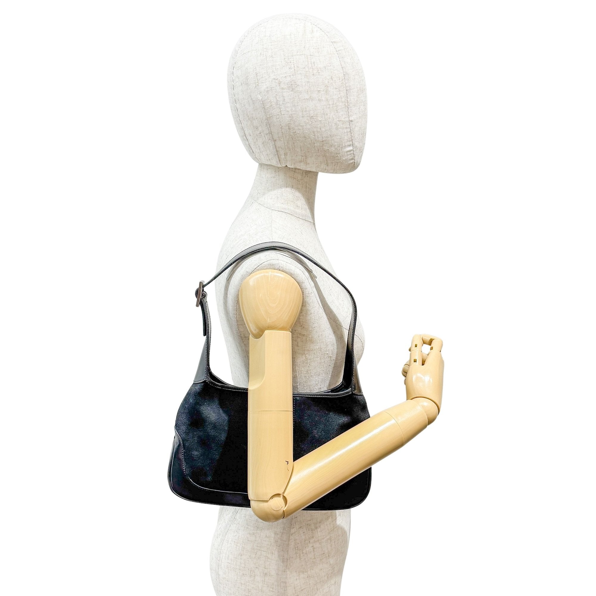 Jackie Black Suede Shoulder Bag