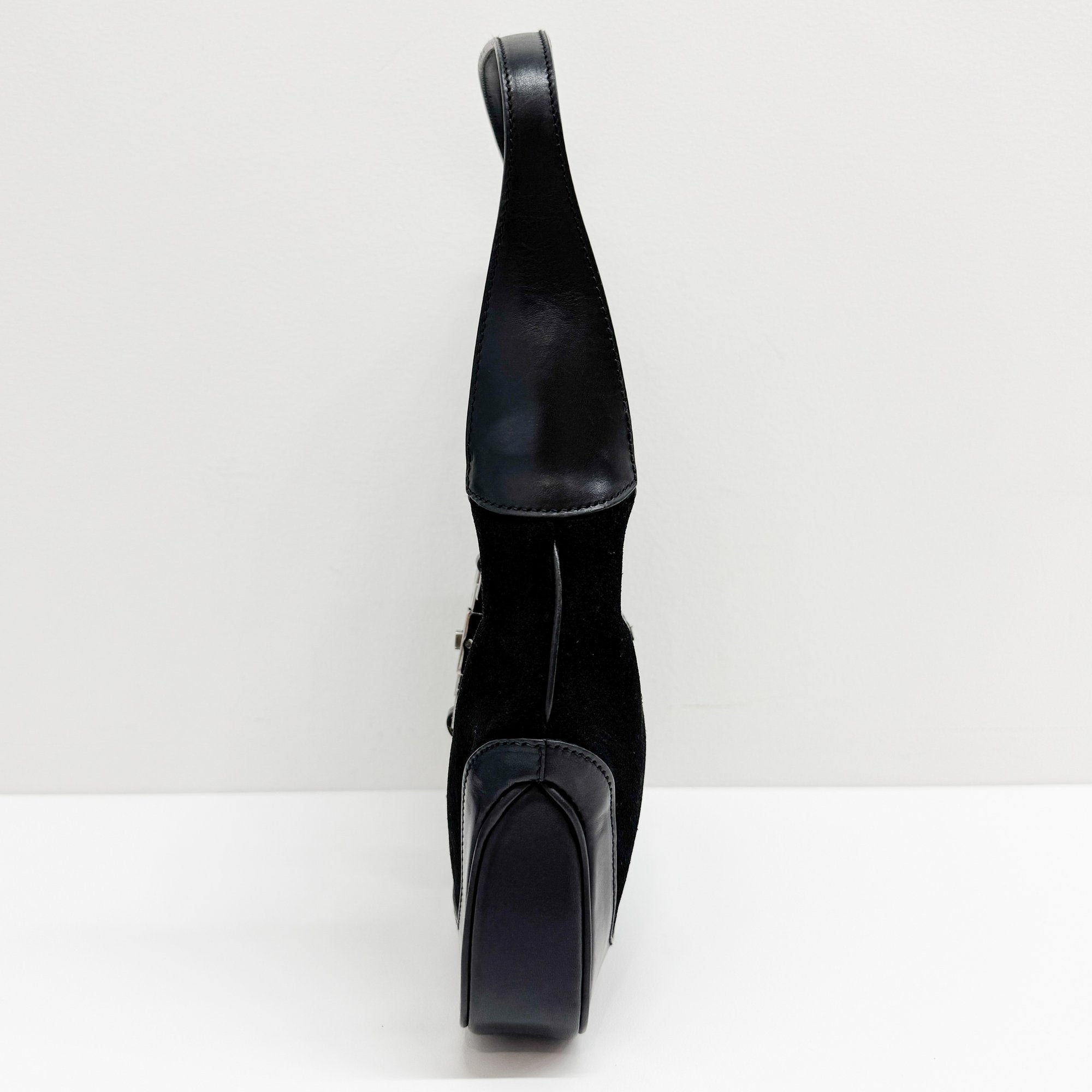 Jackie Black Suede Shoulder Bag