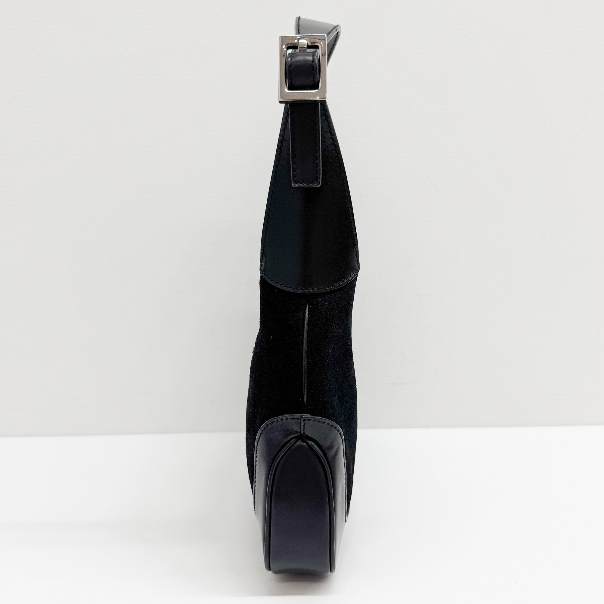 Jackie Black Suede Shoulder Bag