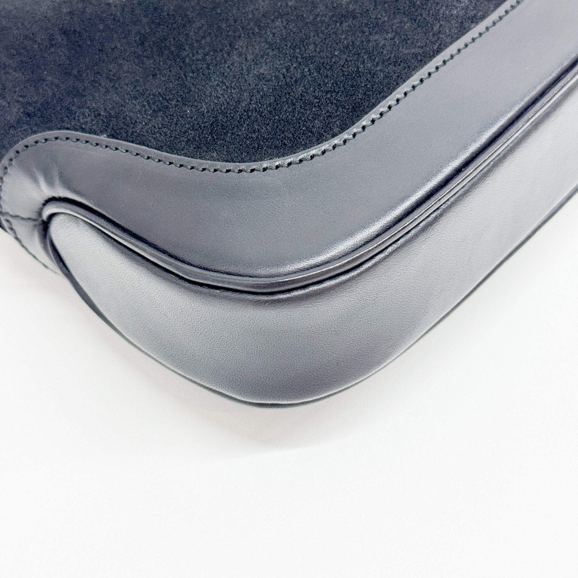 Jackie Black Suede Shoulder Bag