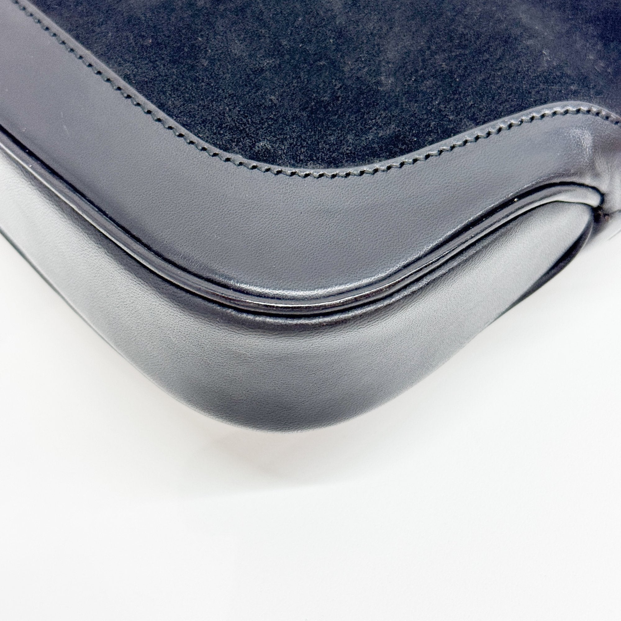 Jackie Black Suede Shoulder Bag